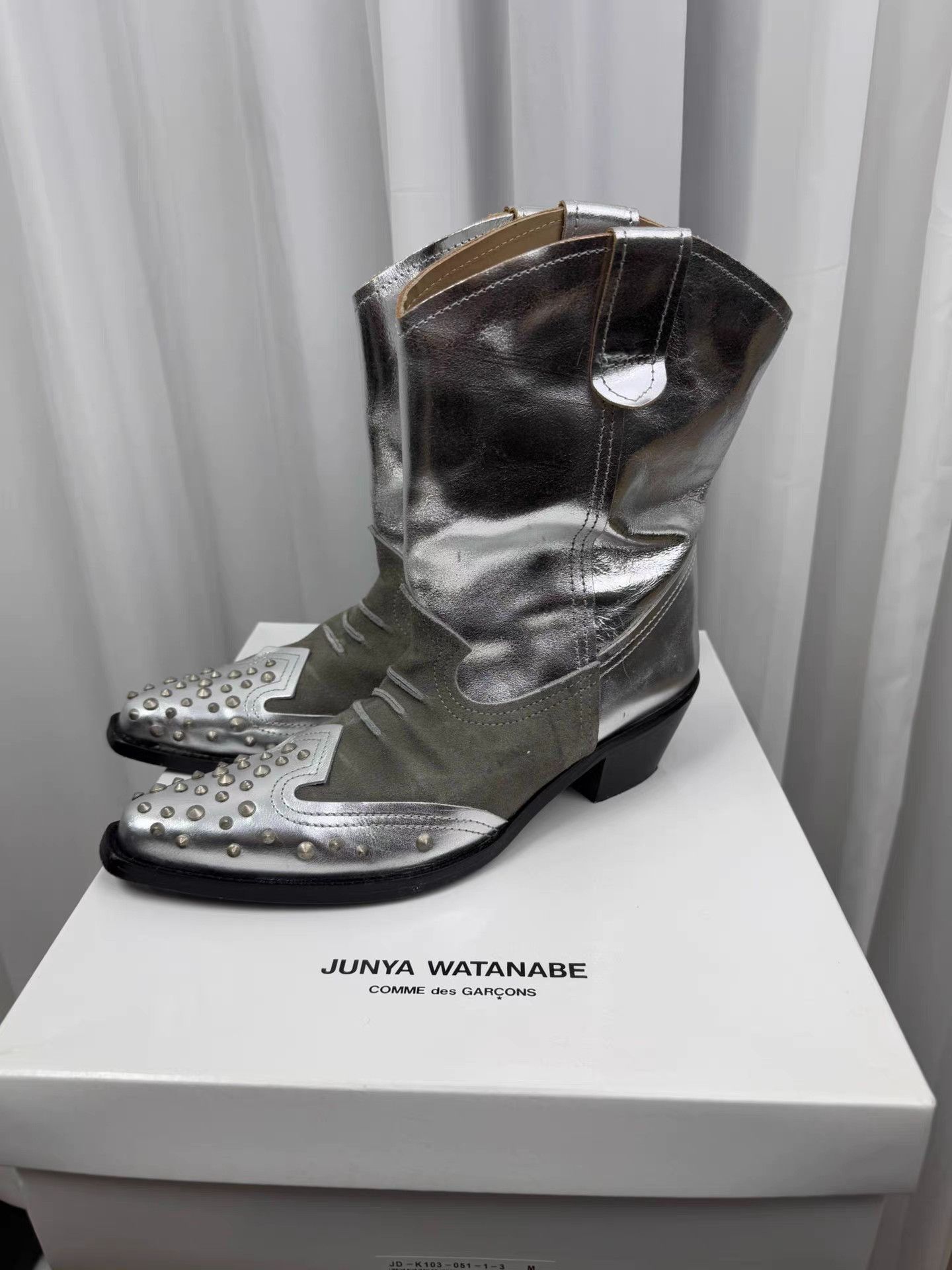 Junya Watanabe Junya watanabe Studded Silver Boots K20 Size US 9 / EU 42 - 1 Thumbnail