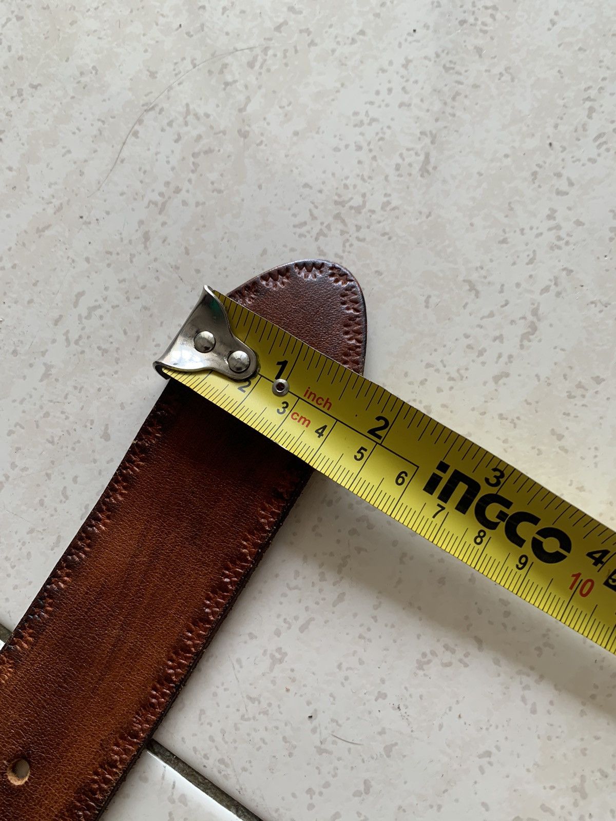 Leather Leather belt with stud Size ONE SIZE - 5 Thumbnail