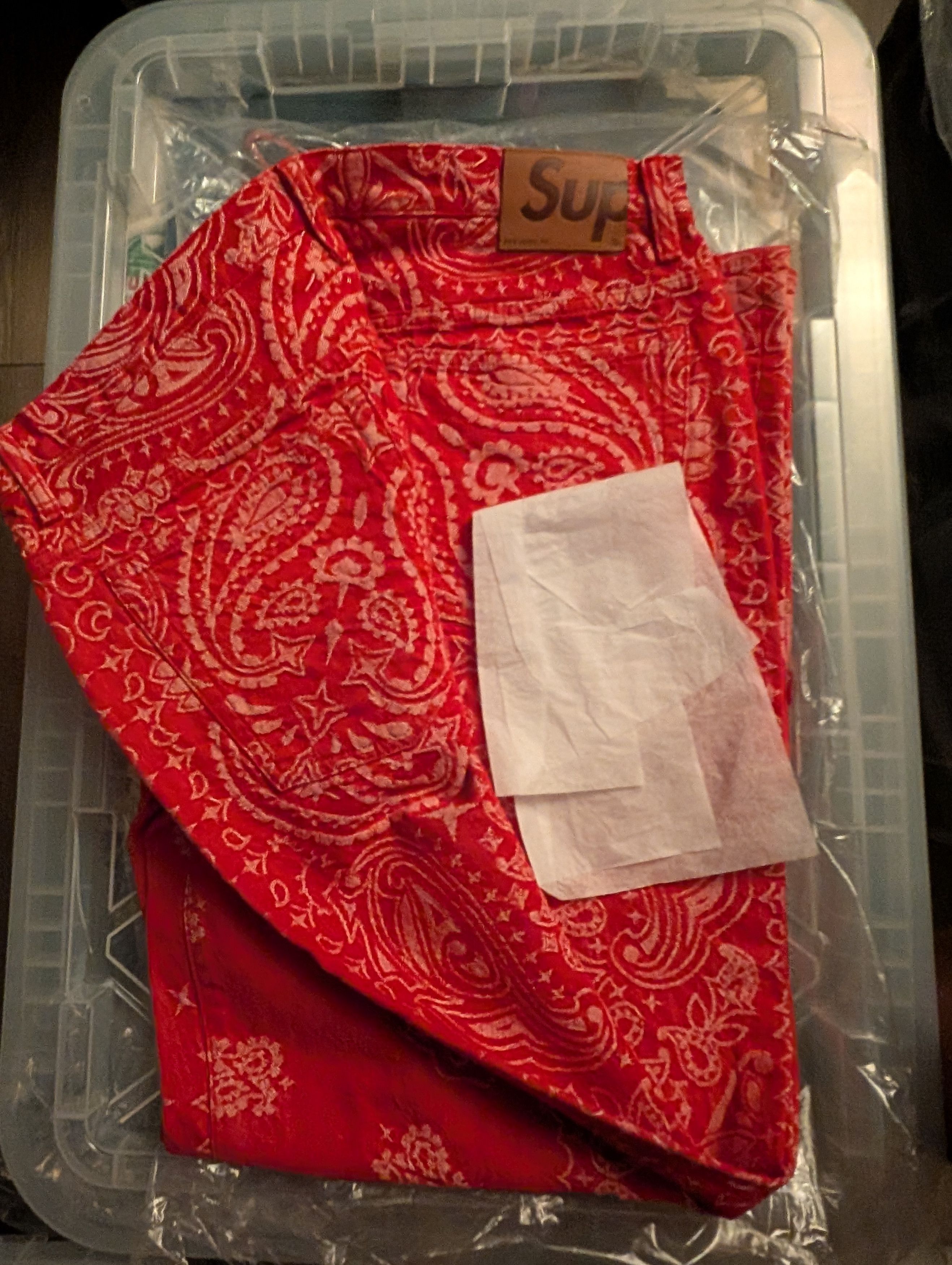 Supreme Supreme Bandana Jacquard Denim Red 36 SS25 Size US 36 / EU 52 - 3 Thumbnail