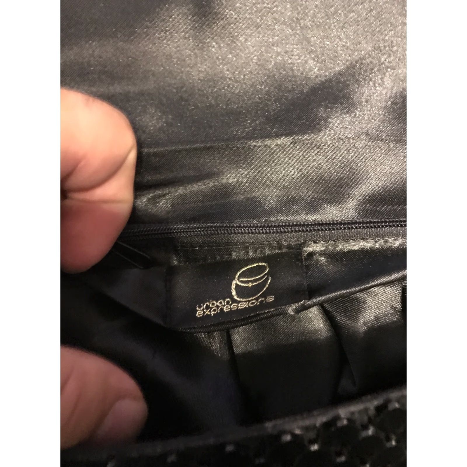 Vintage Urban Expressions Women’s Clutch Black Metallic Bag Vegan Metal Exterior Women’s Bags Clutch Womens Metallic Black Urban Expressions Size ONE SIZE - 3 Thumbnail