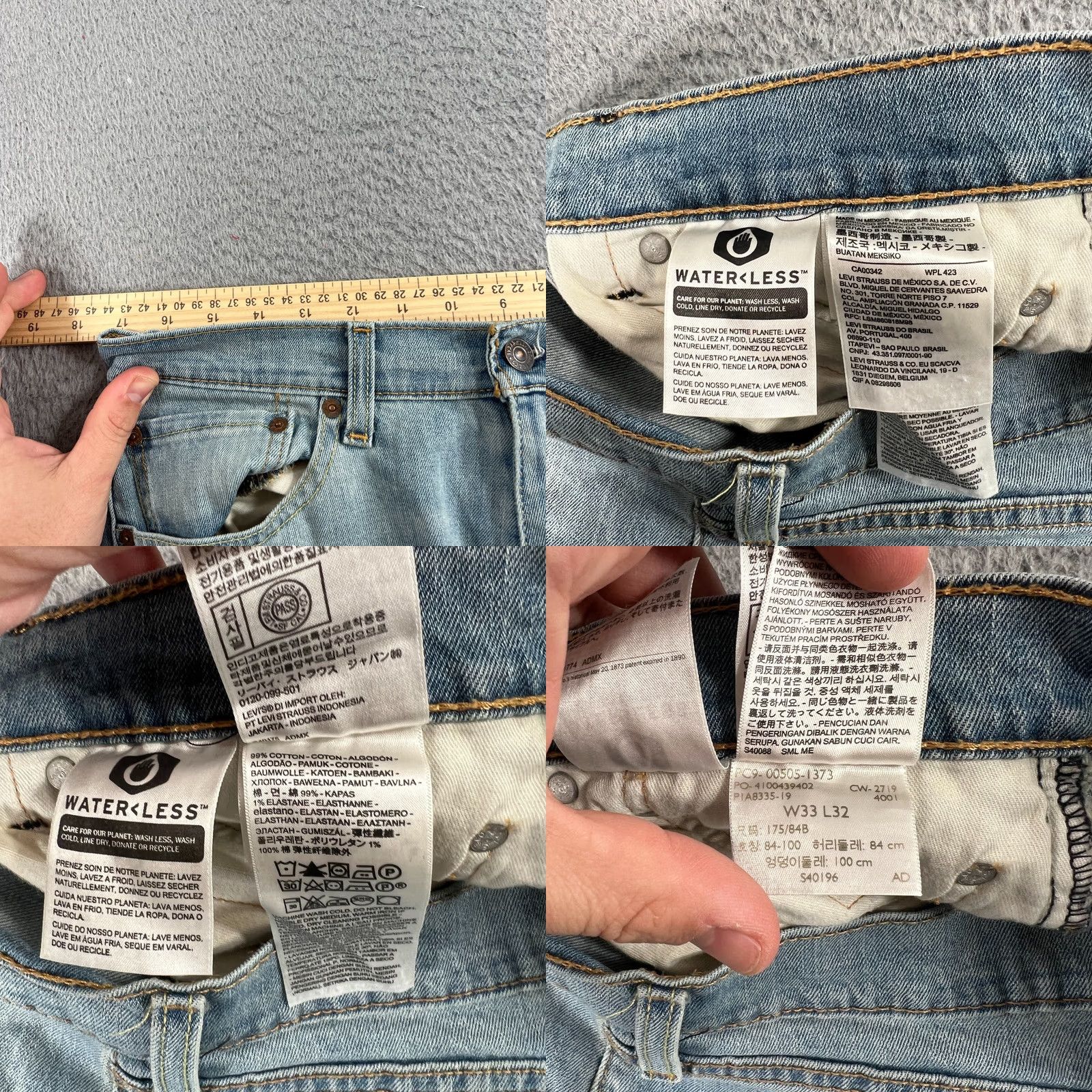 Levi's Levi's 505 Jeans Mens 33x32 Blue Straight Leg Light Wash Denim Classic Fit Regular Size Type: Regular 5-Pocket Design Shoes? Size US 33 - 8 Thumbnail