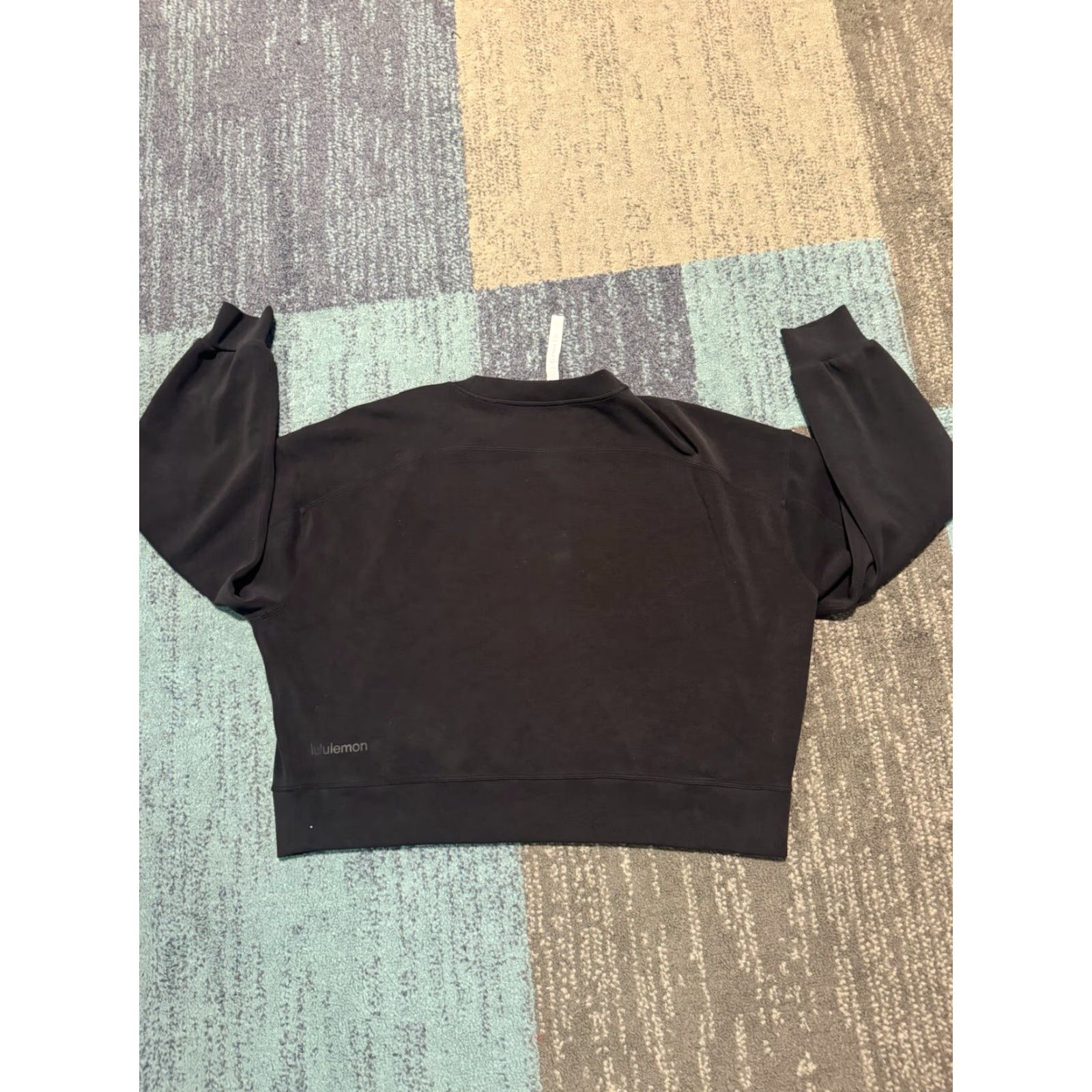 Lululemon Lululemon Softstreme Cropped Oversized Crew Sweatshirt Black Sz 12 Women Pullover Yoga Activewear Size XL / US 12-14 / IT 48-50 - 7 Thumbnail