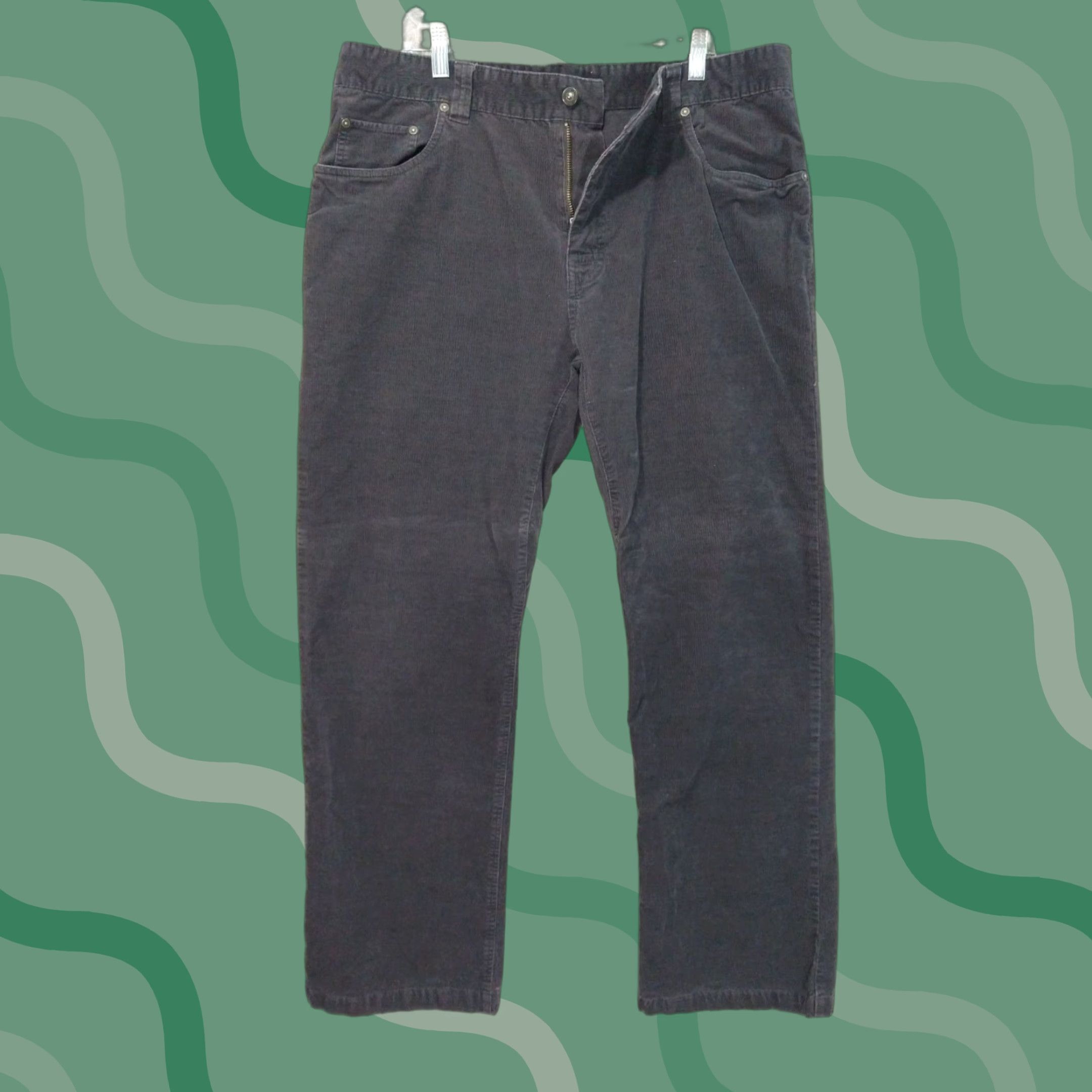 Prana PrAna Pants Mens 38x32 Gray Saxton Corduroy Straight Leg Stretch Mid Rise Pants Size US 38 / EU 54 - 1 Thumbnail