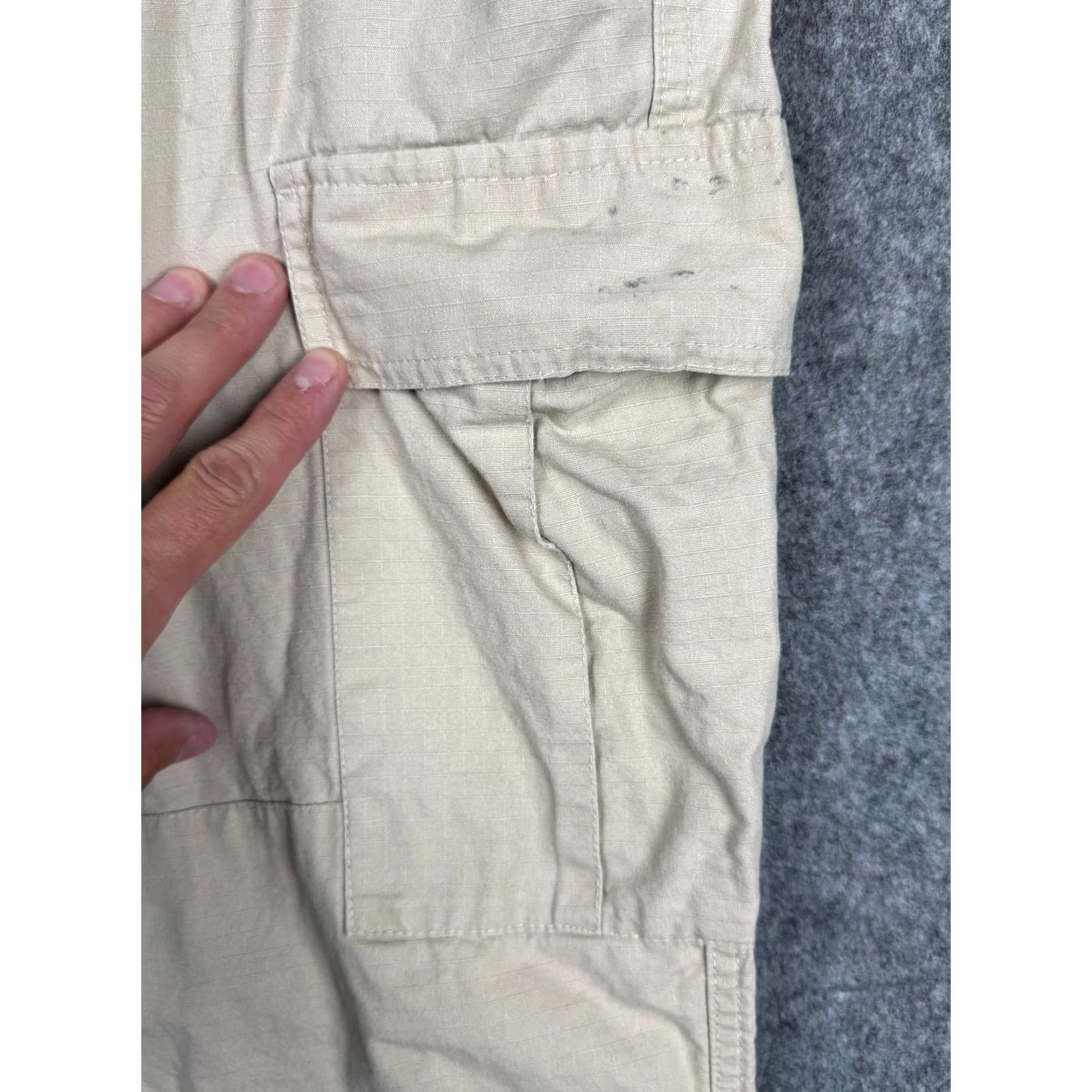 Carhartt Wip Carhartt WIP Cargo Pants Mens L Beige Hooded Theory Sweat Ripstop Pants Size US 33 - 7 Thumbnail