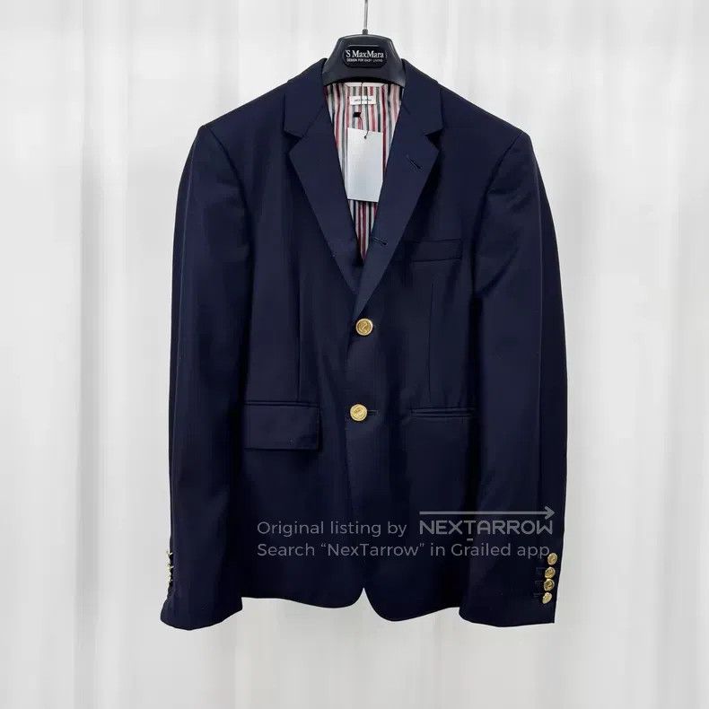 Thom Browne Thom Browne Gold Button Colorful Shoulder Pad Wool Coat Size US XS / EU 42 / 0 - 1 Thumbnail