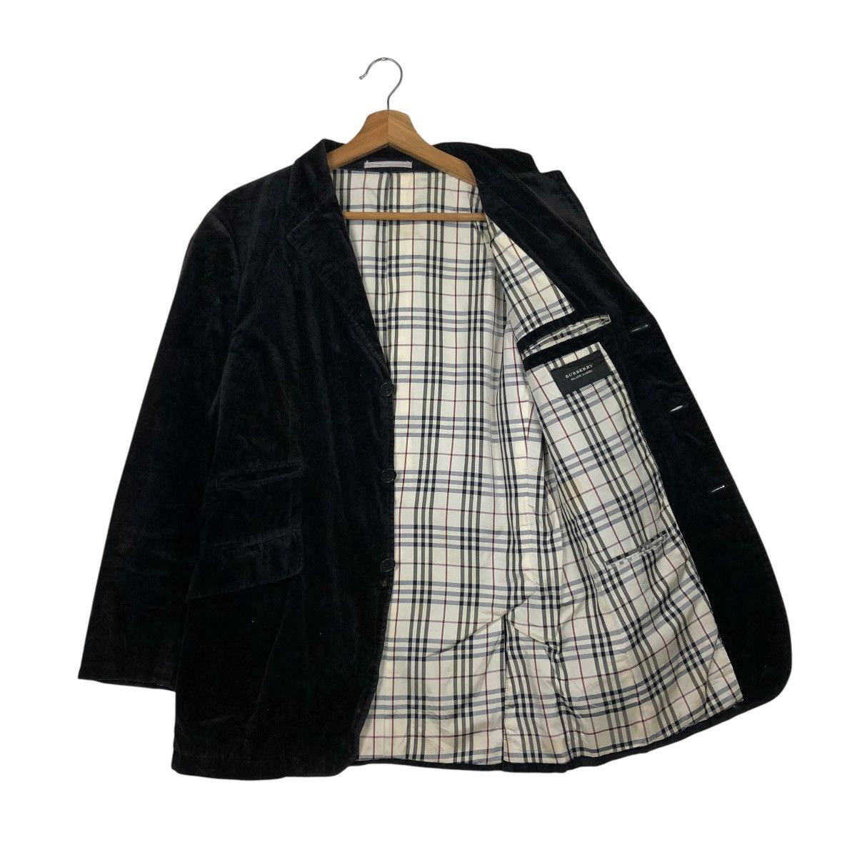 🔥VINTAGE BURBERRY BLACK LABEL VELVET JACKET NOVA CHECK