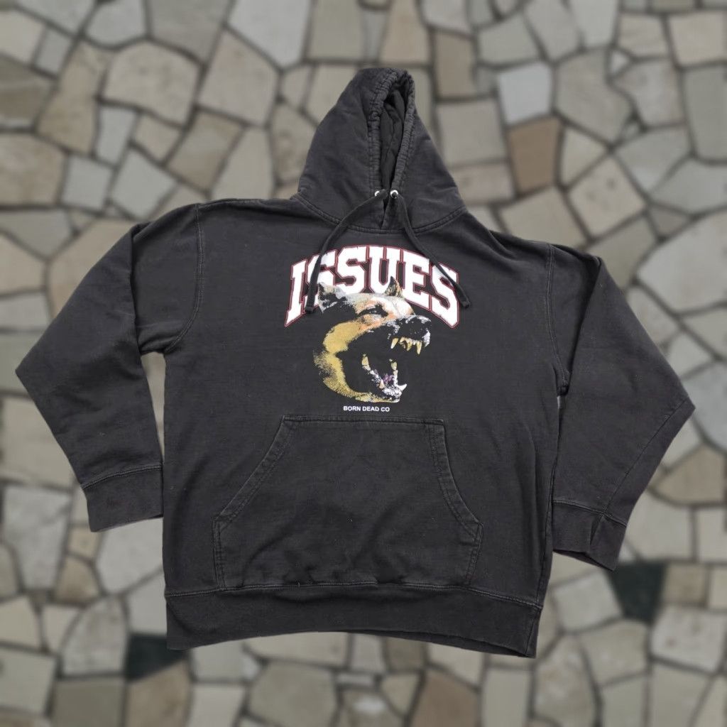Born VINTAGE Born Dead Hoodie Mens Large Black Issues Dog Graphic Pullover Sweatshirt Skater Size US L / EU 52-54 / 3 - 1 Thumbnail
