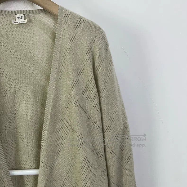 Hermes Hermes Gray cross-laced hollowed-out knitted top Size XXS / US 00 / IT 34 - 4 Thumbnail