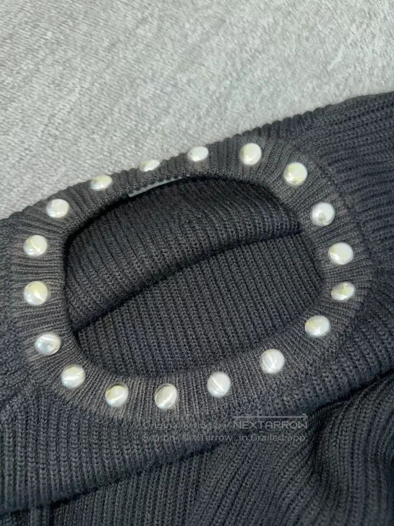 Saint Laurent Paris Saint Laurent Paris Studded Round Neck Black Knit Sweater Size US M / EU 48-50 / 2 - 4 Thumbnail