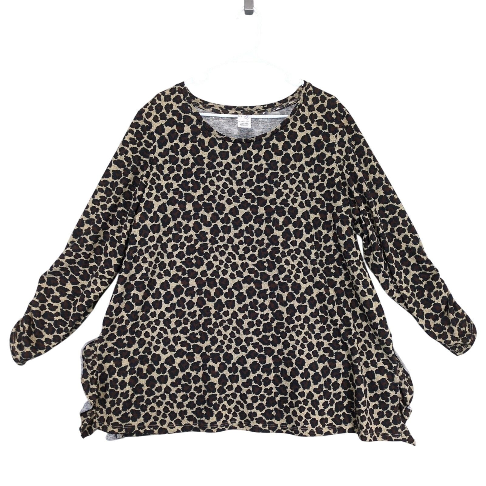 Other Terra & Sky Women's 1X Leopard Print Fleece Tunic Top Size XXL / US 16-18 / IT 52-54 - 1 Thumbnail