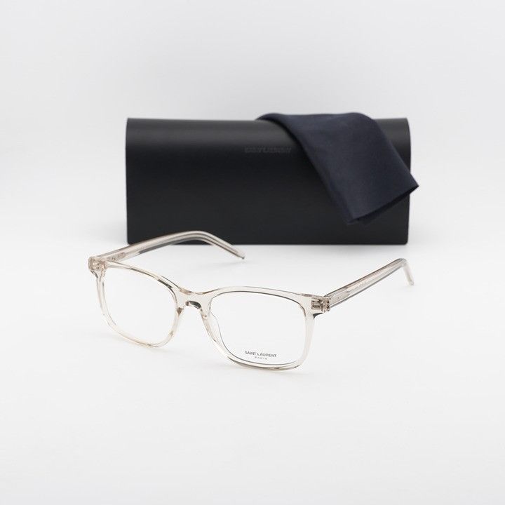 Saint Laurent Paris Saint Laurent SLM120 004 Eyeglasses Beige 53mm Square Frame Size ONE SIZE - 11 Thumbnail