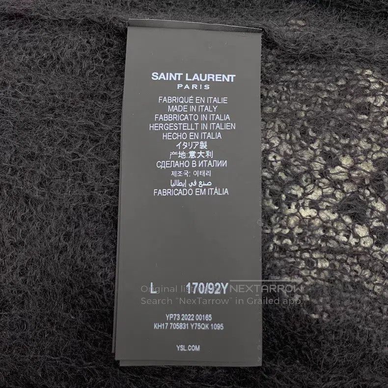 Saint Laurent Paris Saint Laurent Paris Black Knit Shawl Collar Single Breaste Size L / US 10 / IT 46 - 6 Thumbnail
