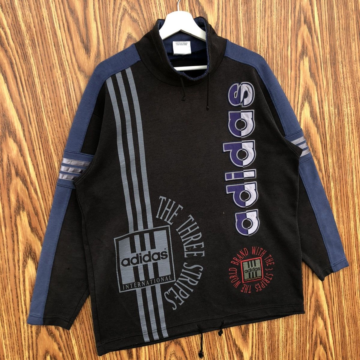 Adidas Vintage 90s Adidas Turtleneck Sweatshirt Size US L / EU 52-54 / 3 - 2 Thumbnail