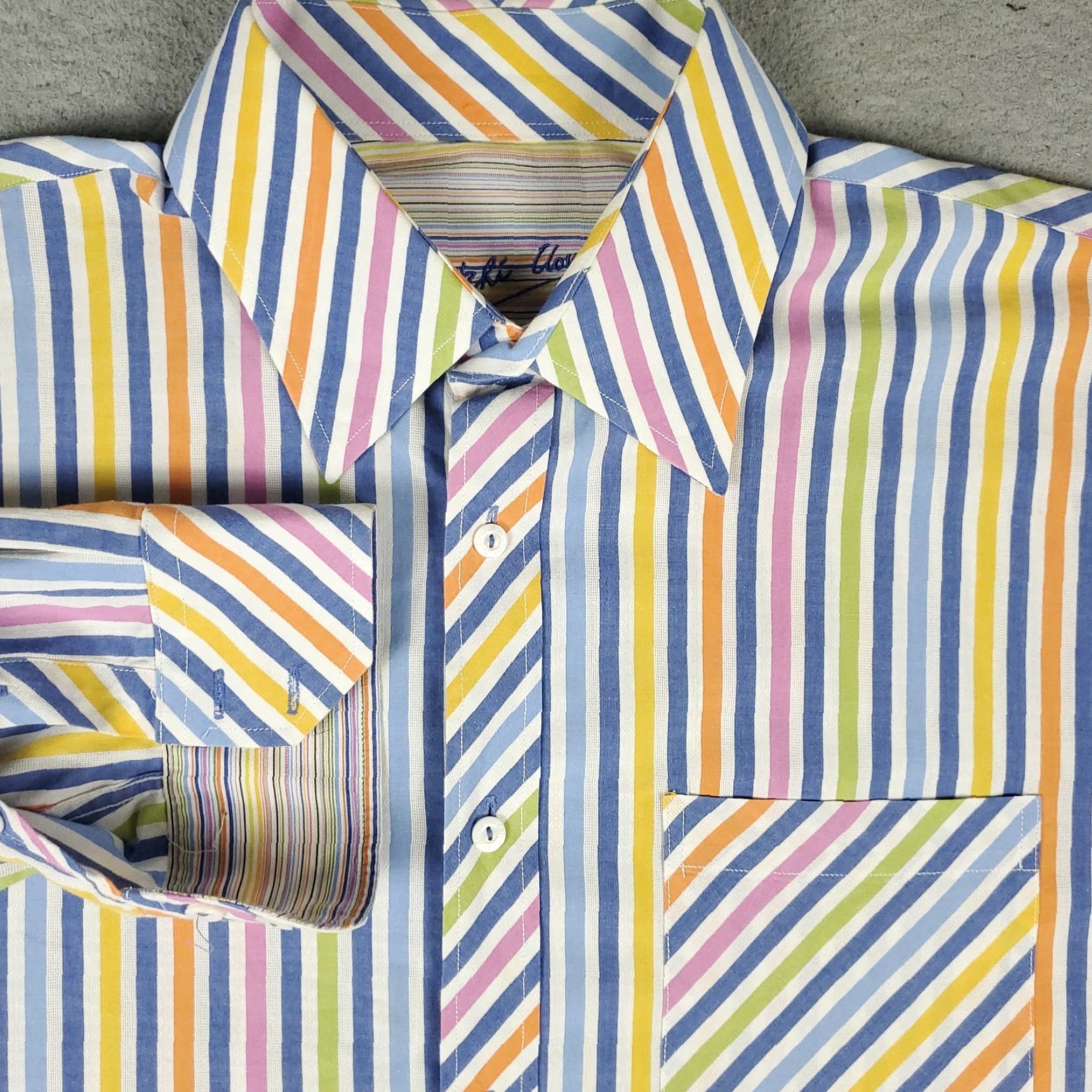 BUGATCHI Bugatchi Mens Shirt XL Blue Striped Button-Up Long Sleeve Casual Size US XL / EU 56 / 4 - 2 Thumbnail