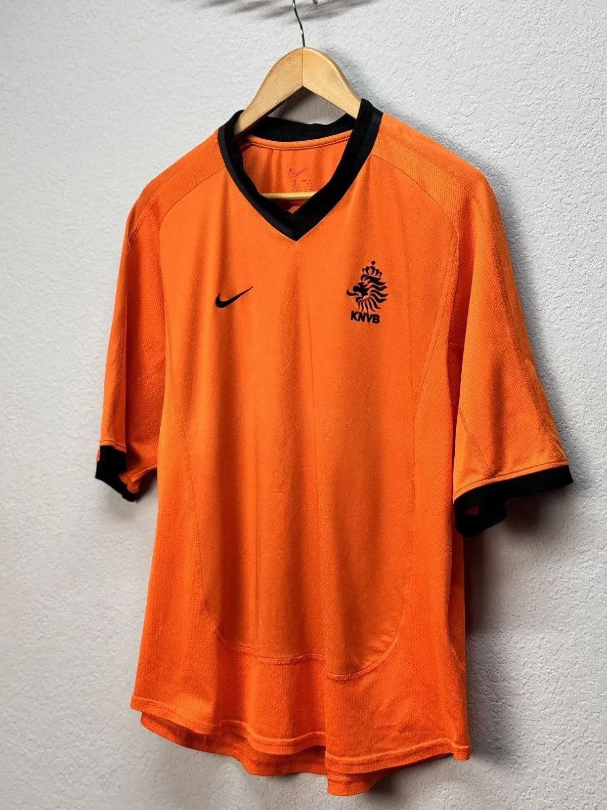 Nike × Vintage VERY RARE NIKE NETHERLANDS KNVB SOCCER JERSEY Y2K DRILL 90s Size US L / EU 52-54 / 3 - 2 Thumbnail