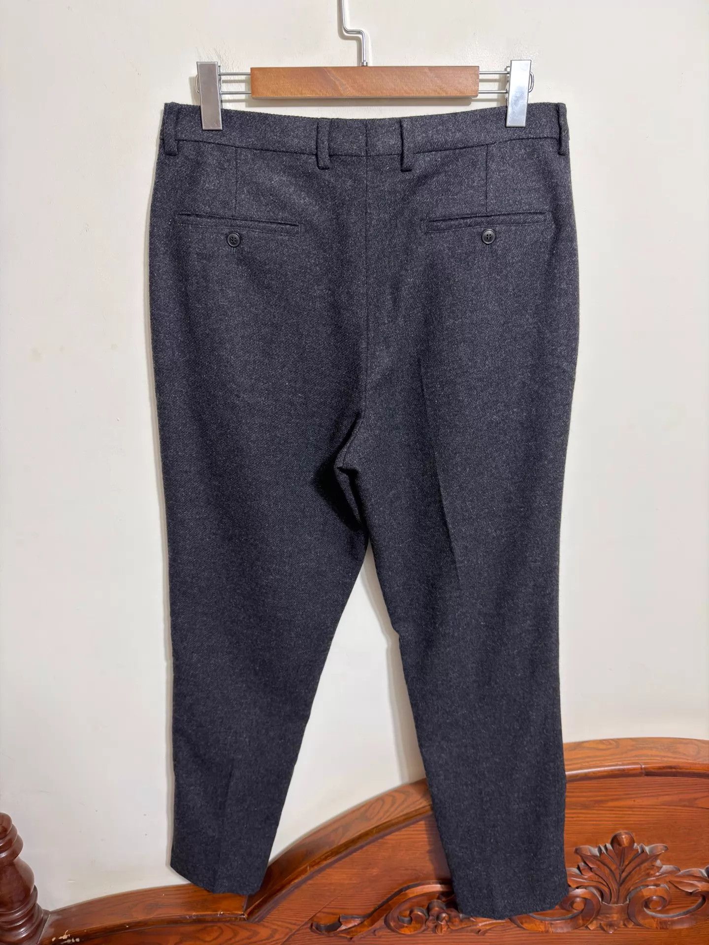 Amiri Ami thick wool slim fit trousers charcoal gray 40 Size US 40 / EU 56 - 2 Thumbnail