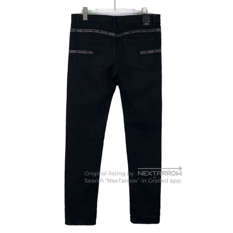 Dior Dior Black logo letter trim cotton casual denim trousers Size US 33 - 2 Thumbnail