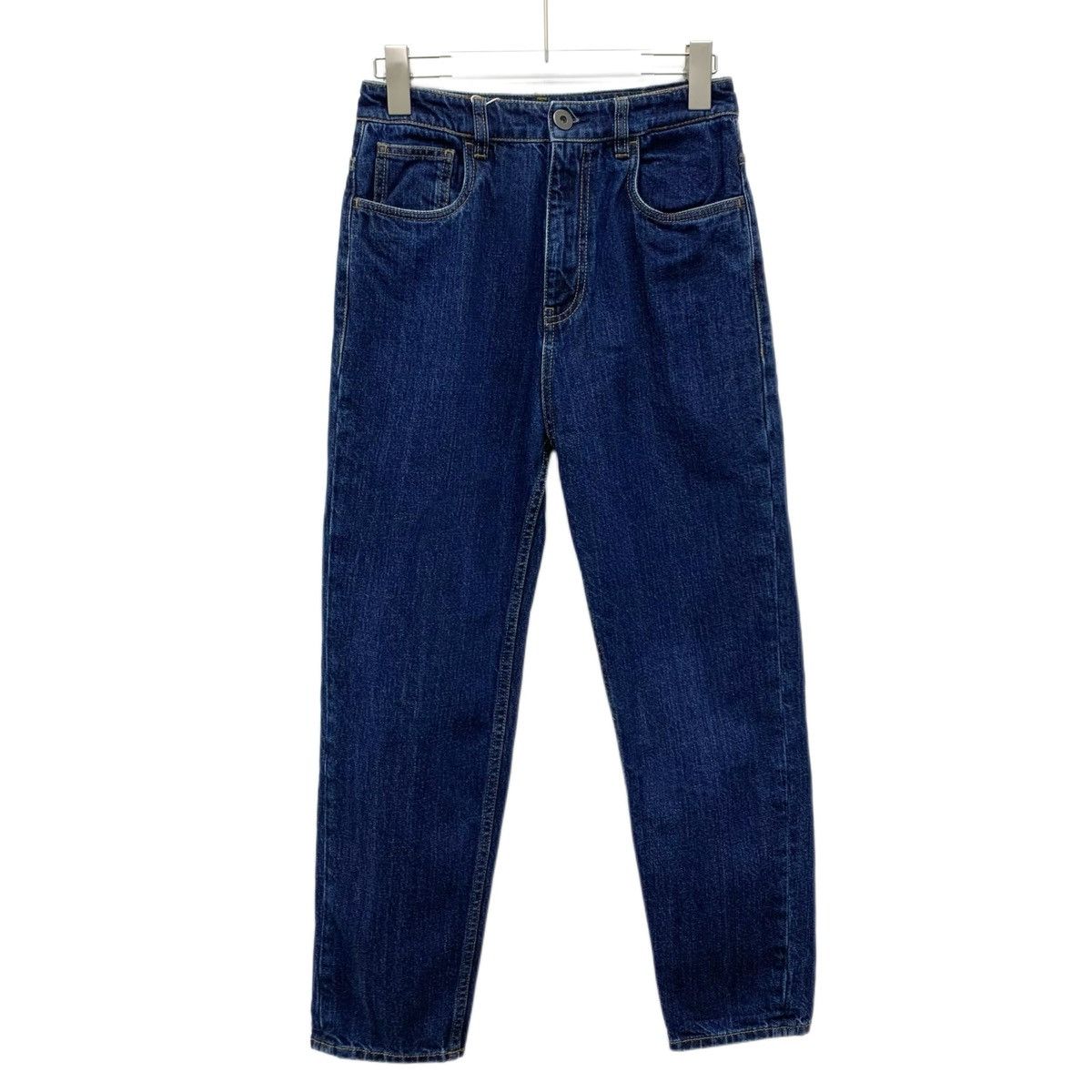 Prada Prada Dark Blue Triangle Logo Cotton Denim Pants K26WX Size 25" / US 0 / IT 36 - 1 Thumbnail