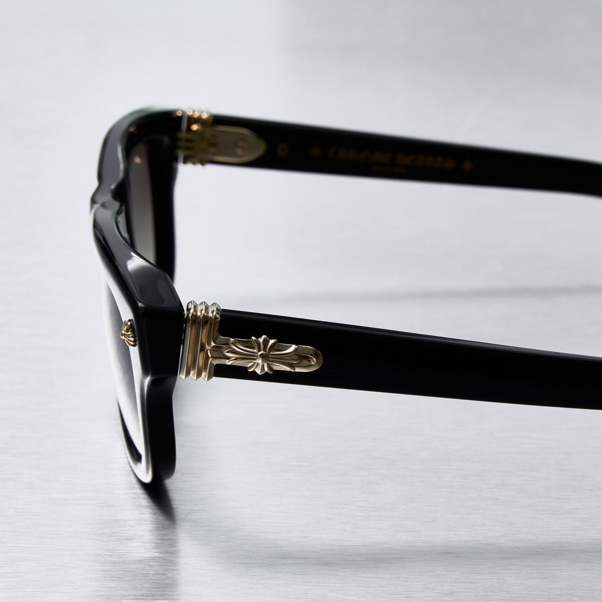 Chrome Hearts CHROME HEARTS TRITITSAGAIN BLACK 18K GOLD PLATED SUNGLASSES Size ONE SIZE - 3 Thumbnail