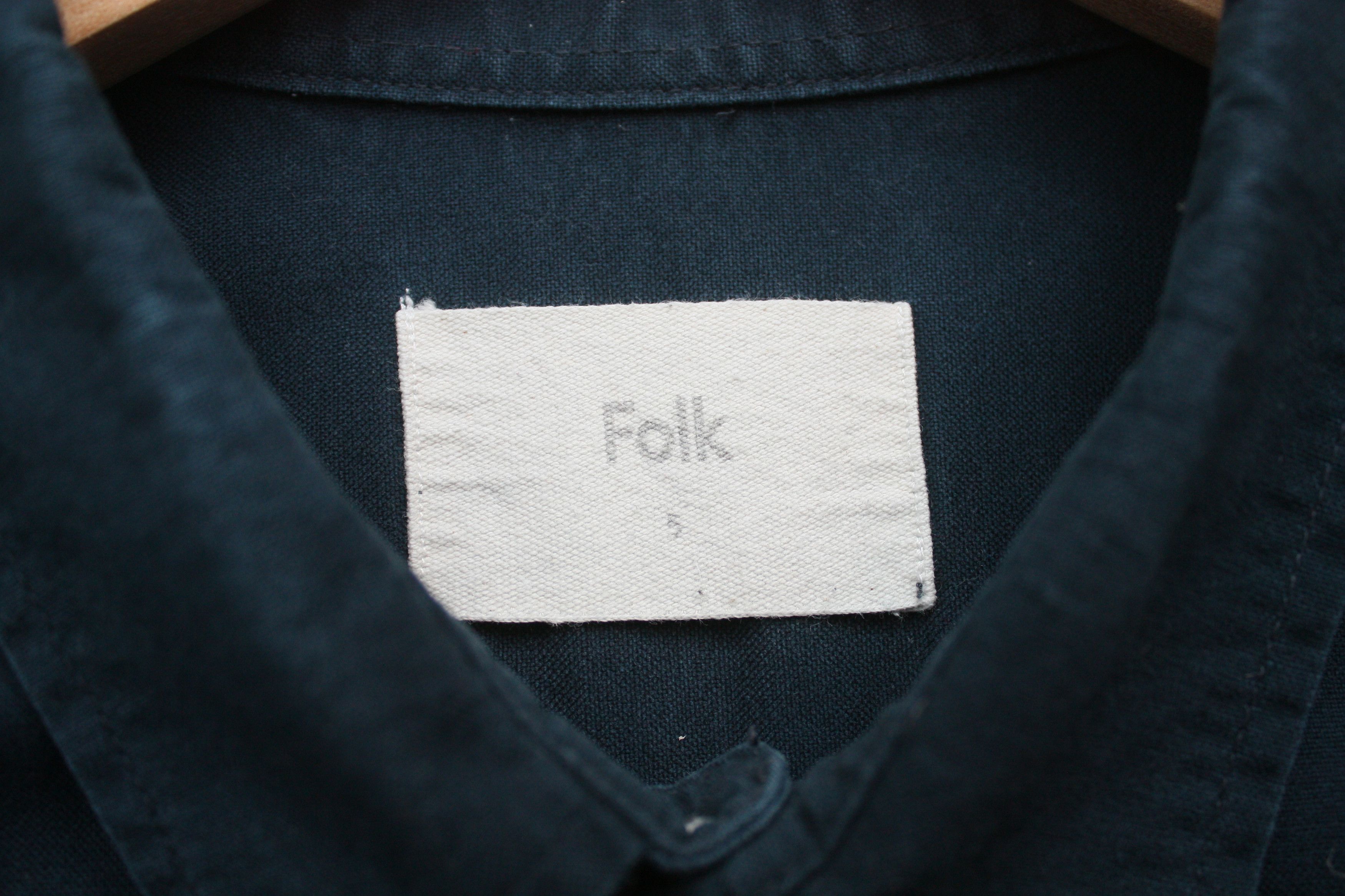 Folk Folk Navy Cotton Shirt Men's Large Size US L / EU 52-54 / 3 - 4 Thumbnail