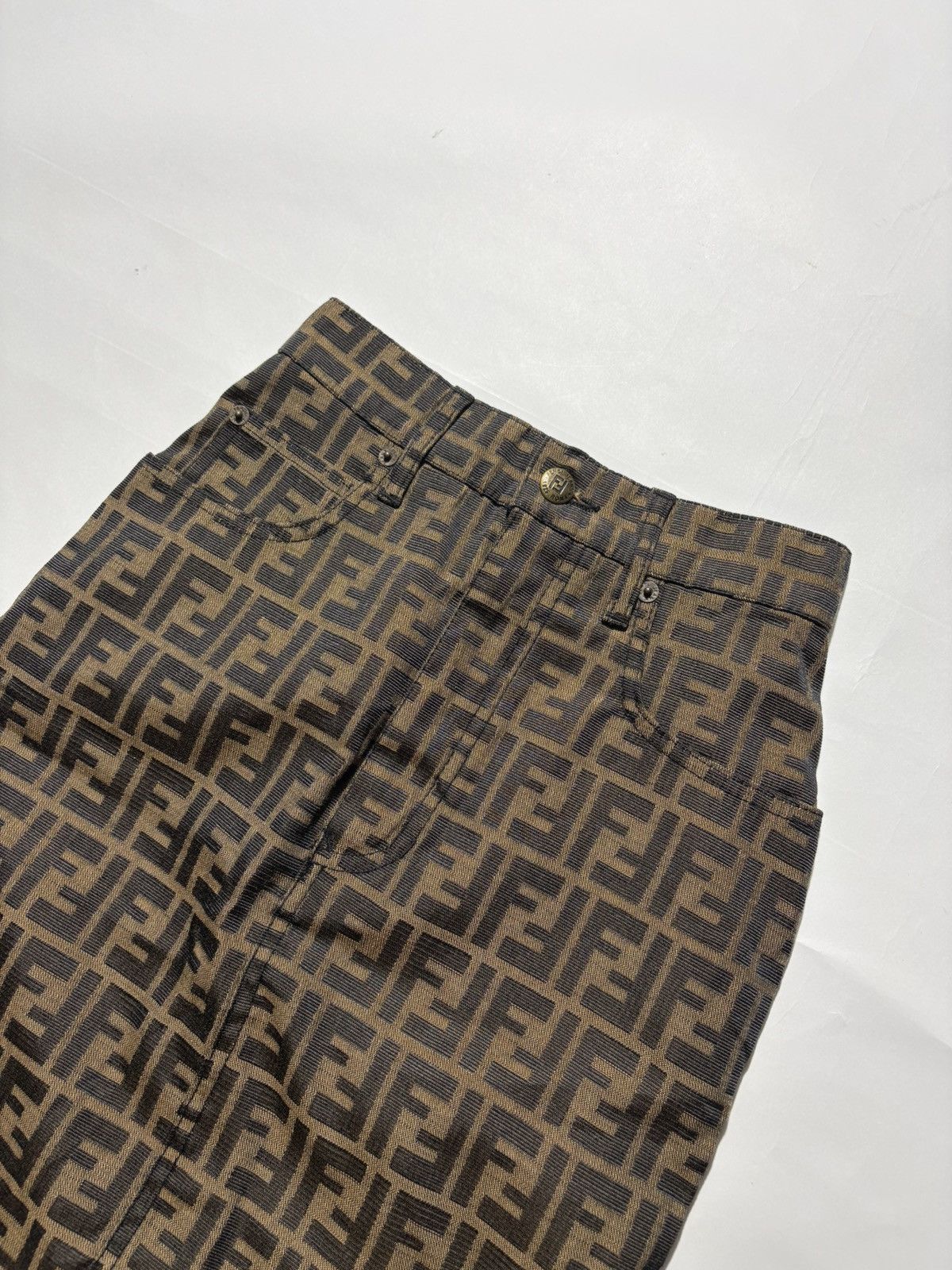 Fendi FENDI 1990-2000s ZUCCA MONOGRAM SKIRT Size 22" - 3 Thumbnail
