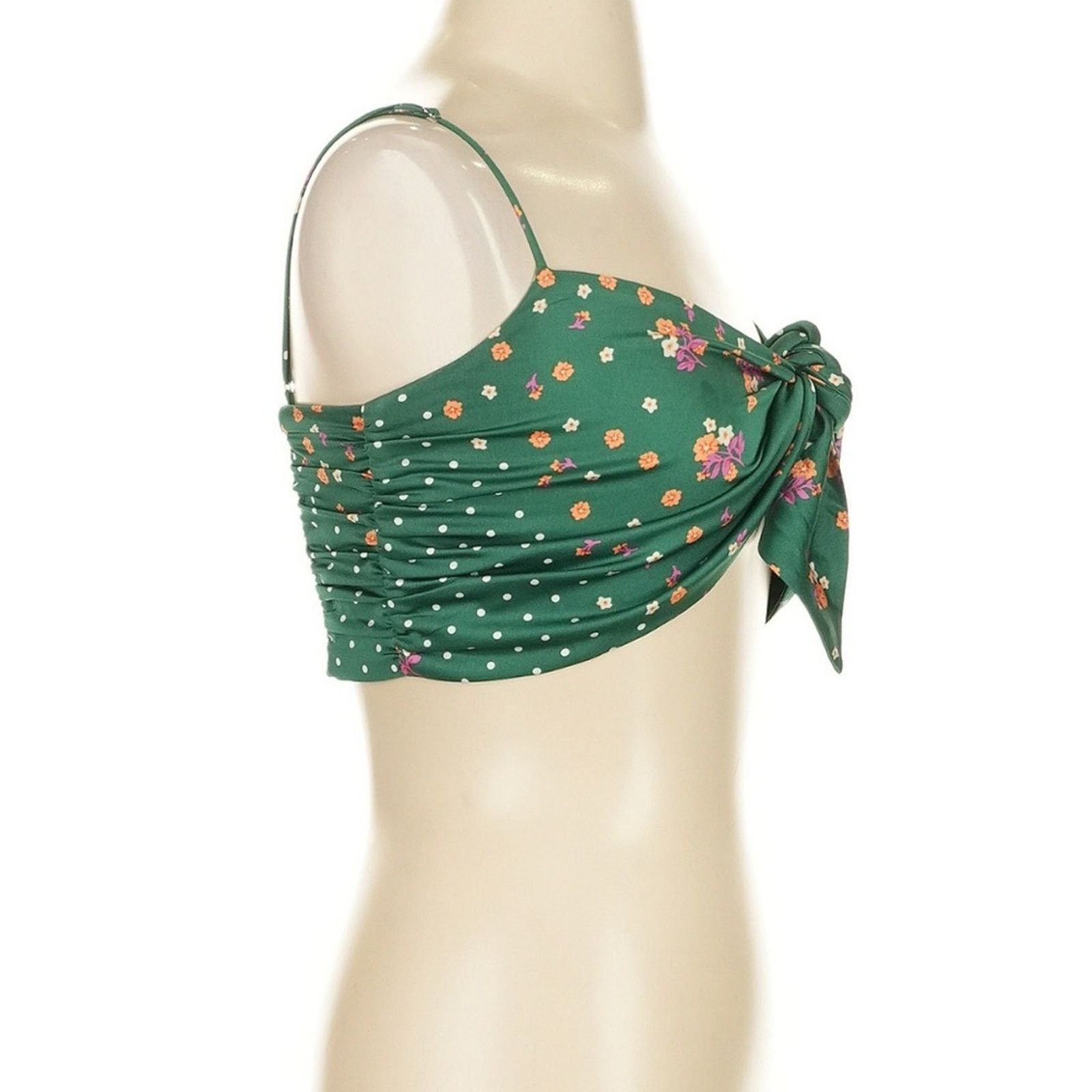 For Love & Lemons For Love & Lemons Cypress Crop Top - Size Small Green Floral Size S / US 4 / IT 40 - 5 Thumbnail