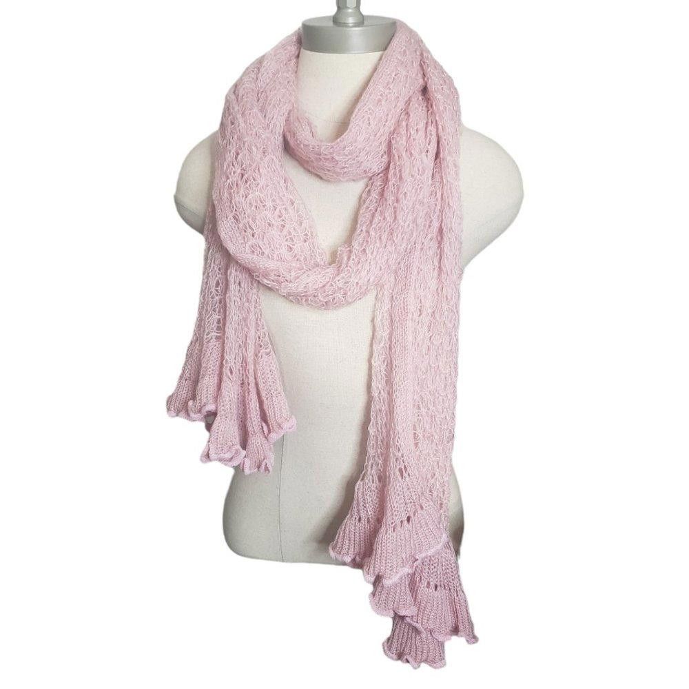 Designer CT821 Pink Crochet Scarf Size ONE SIZE - 1 Thumbnail