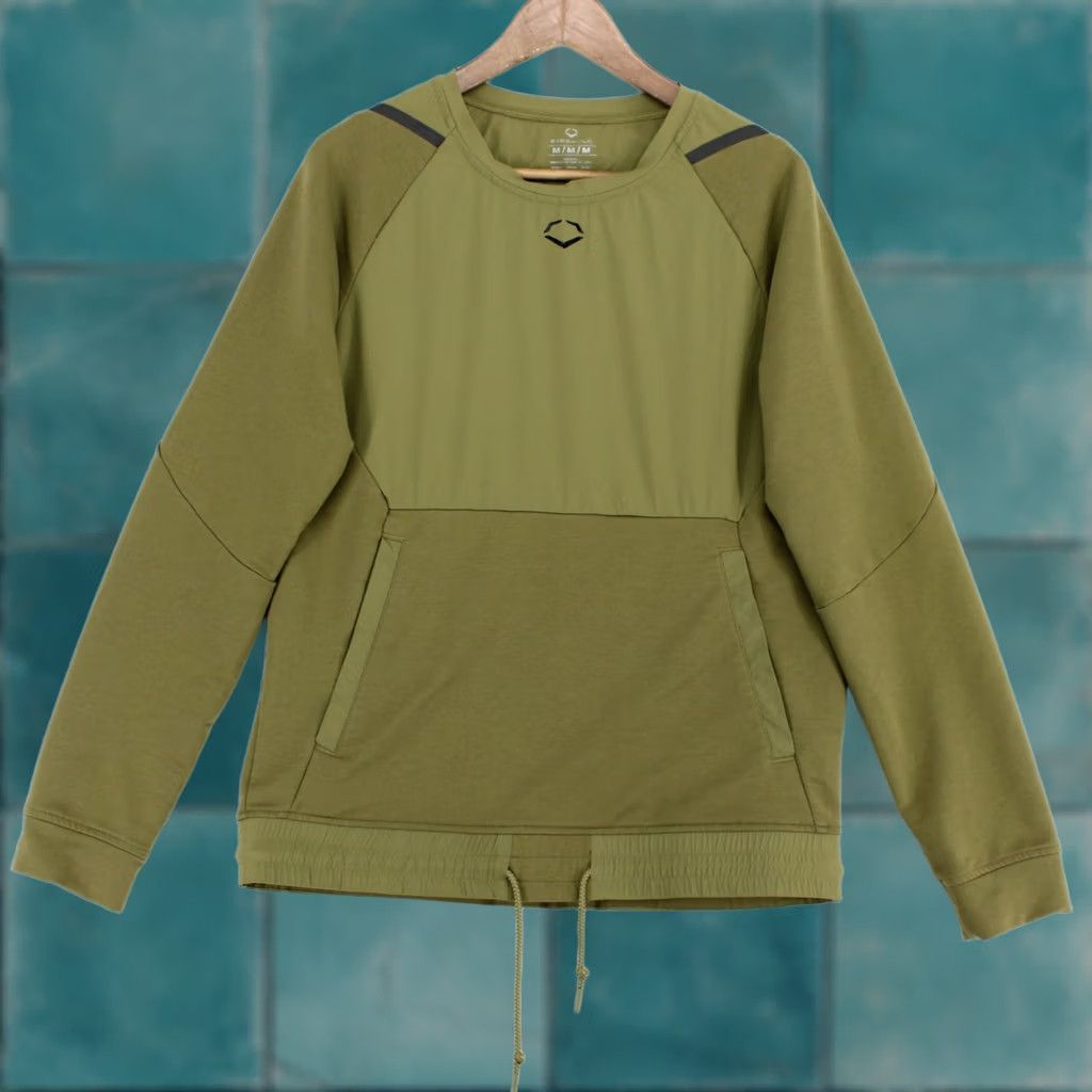 Vintage Evoshield Standout Training Crew Pullover Mens M Green Long Sleeve Baseball Gym & Training Raglan Sleeve Pocket Drawstring Ventilated Size US M / EU 48-50 / 2 - 1 Thumbnail