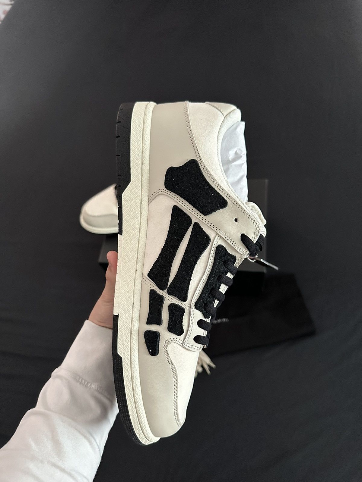 Amiri Amiri Beige Skel Low Top Sneakers Size US 14 / EU 47 - 5 Thumbnail