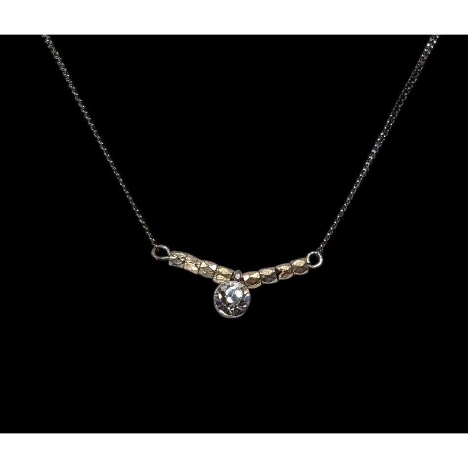 Other Minimalist Brutalist Silver And Gold Tone Rhinestone Pendant Size ONE SIZE - 2 Thumbnail