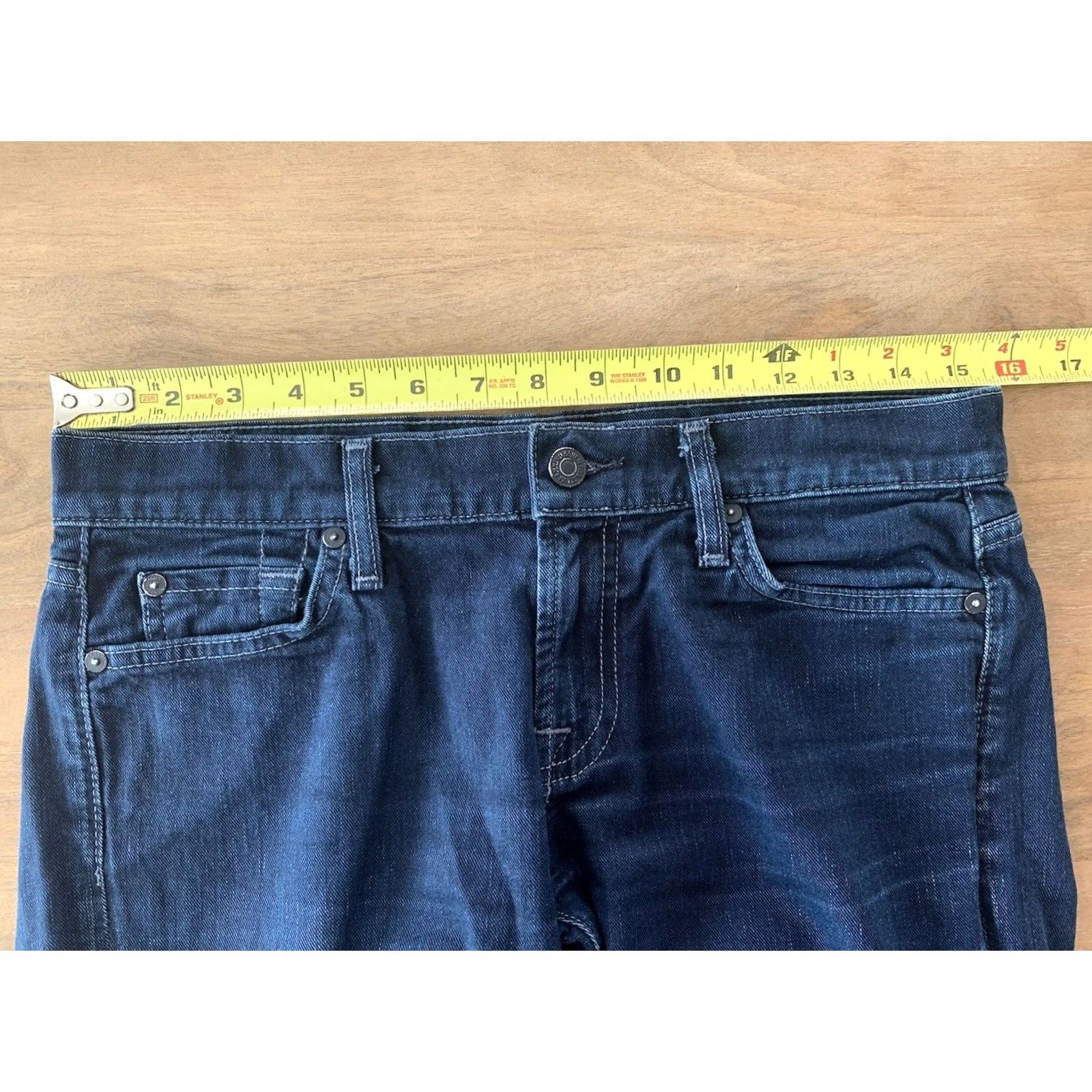 7 For All Mankind 7 For All Mankind Roxanne Slim Straight Jeans 27 Regular 31x30 Dark Blue Denim Cotton Blend Women Jeans Band Punk Rock Size 24" / US 00 / IT 34 - 7 Thumbnail