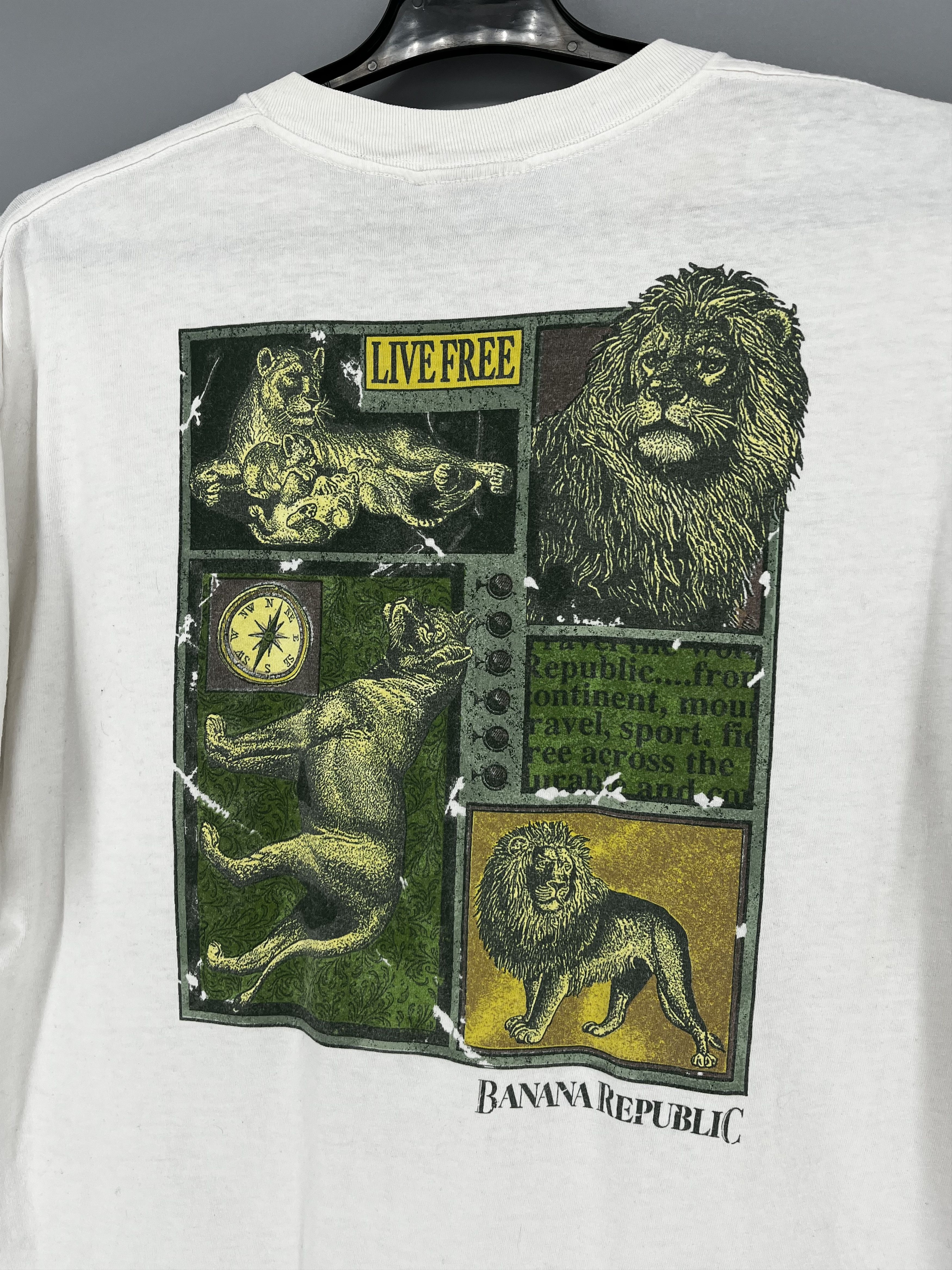 Banana Republic Vintage 1990s Banana Republic Safari Travel Graphic T-shirt Size US XL / EU 56 / 4 - 14 Thumbnail