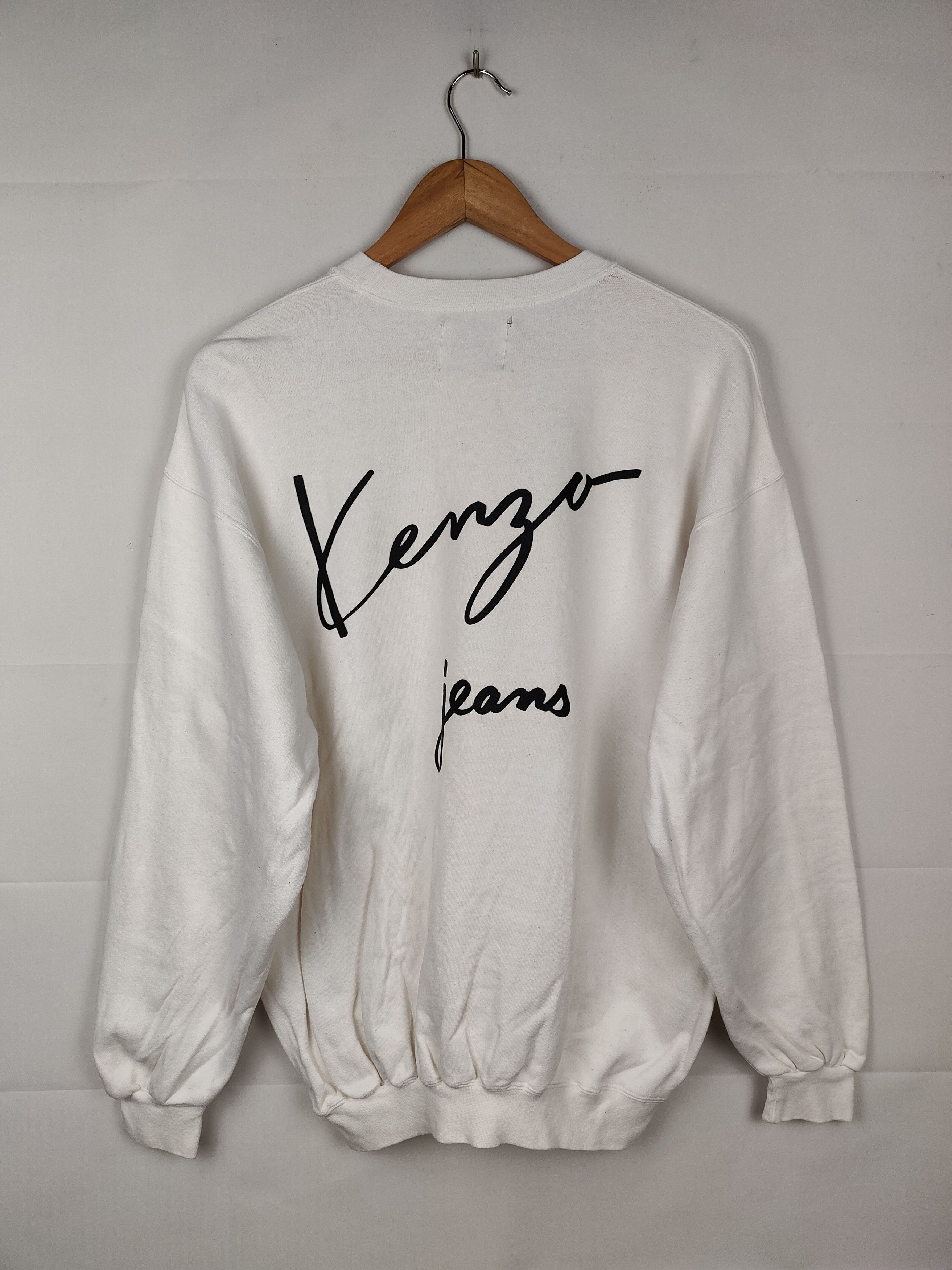 Kenzo × Vintage Vintage Kenzo White Sweatshirt Size US L / EU 52-54 / 3 - 1 Thumbnail