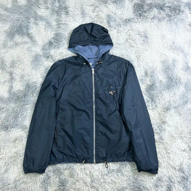 Prada Prada Men's Blue Hooded Jacket Size US XL / EU 56 / 4 - 1 Thumbnail
