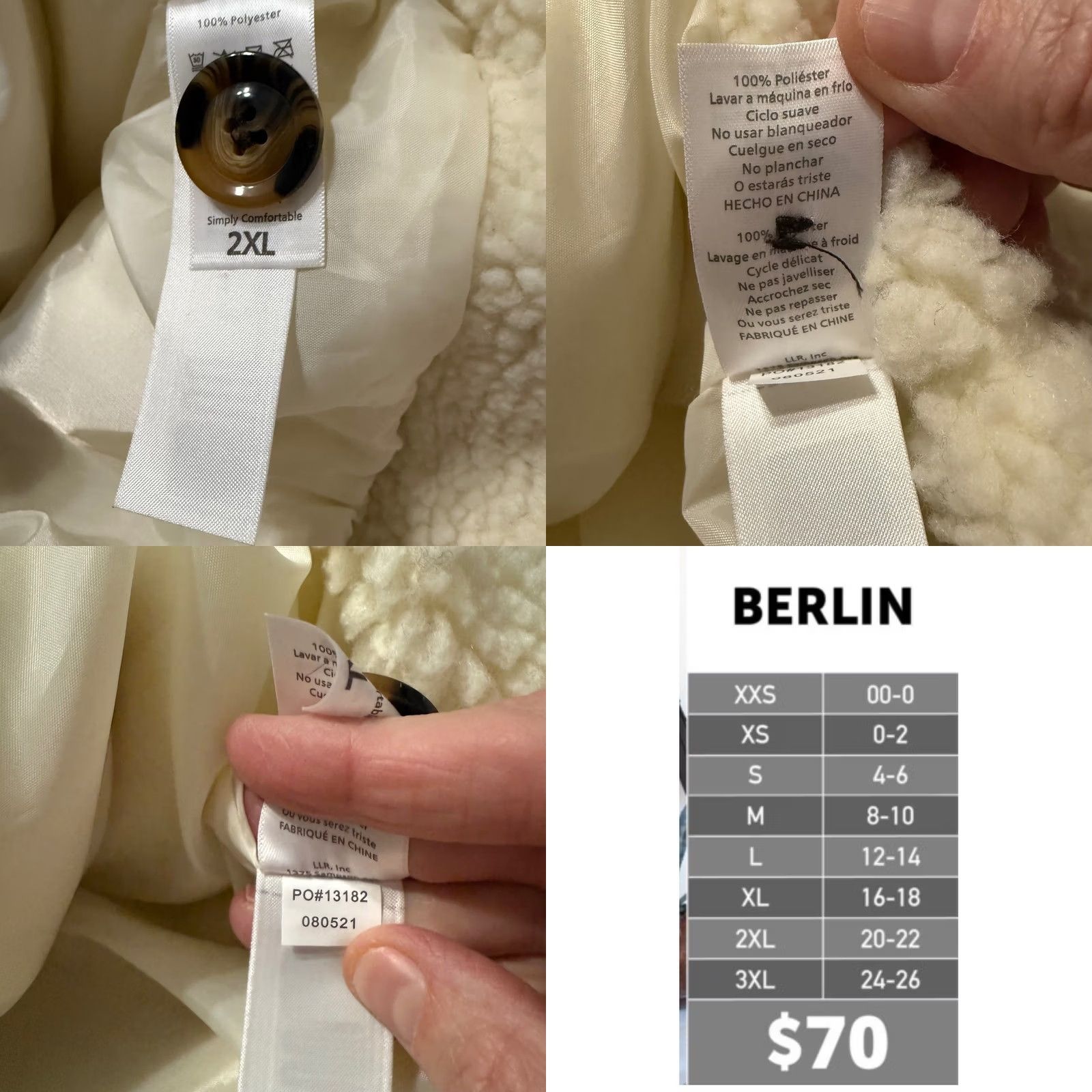 Vintage Womens 2XL Sherpa Fleece Teddy Jacket Shacket Cropped Coat Outdoor Cabincore NWT Size XXL / US 16-18 / IT 52-54 - 8 Thumbnail