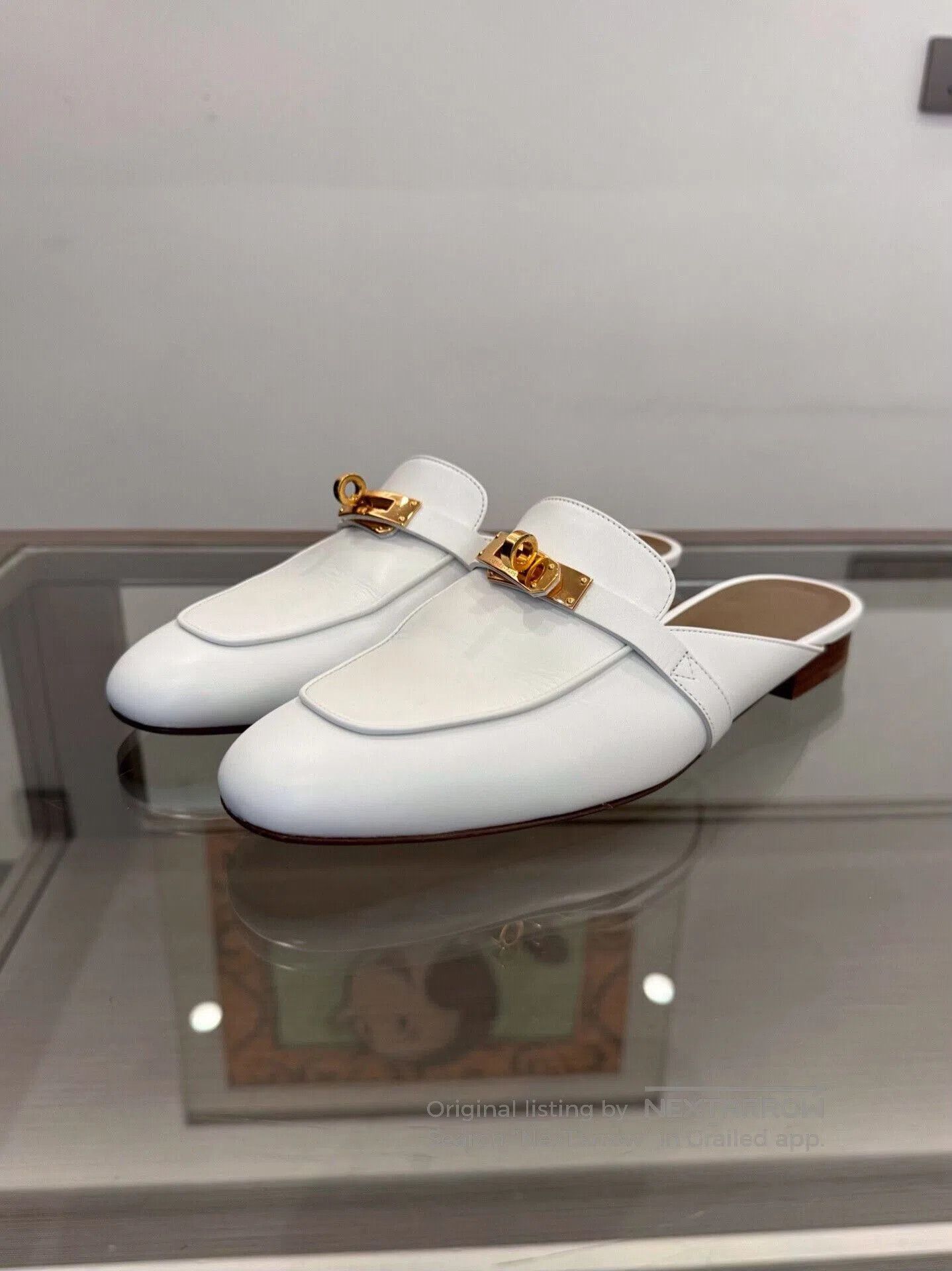 Hermes Hermes Oz White Kelly Buckle Mules. Size US 8 / IT 38 - 1 Thumbnail