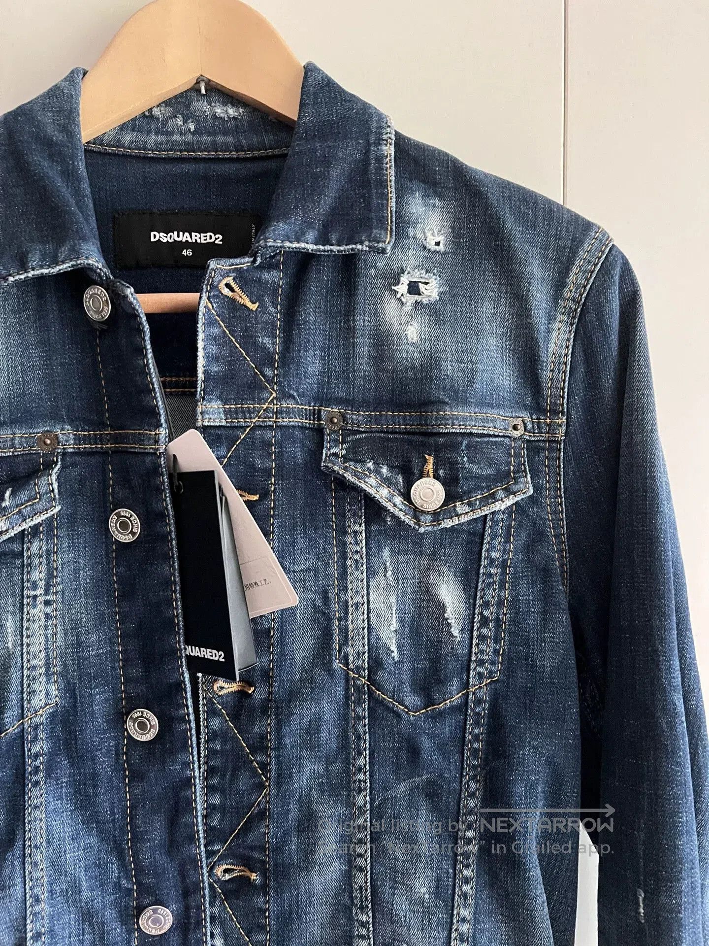 Dsquared2 Dsquared2 Men's Distressed Denim Jacket. Size US S / EU 44-46 / 1 - 2 Thumbnail
