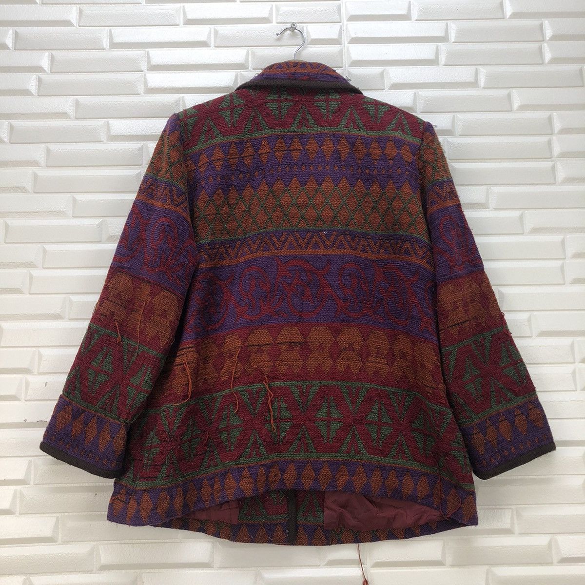 Aran Isles Knitwear × Designer × Other Natural Basic Style Navajo Jacket Size M / US 6-8 / IT 42-44 - 3 Thumbnail