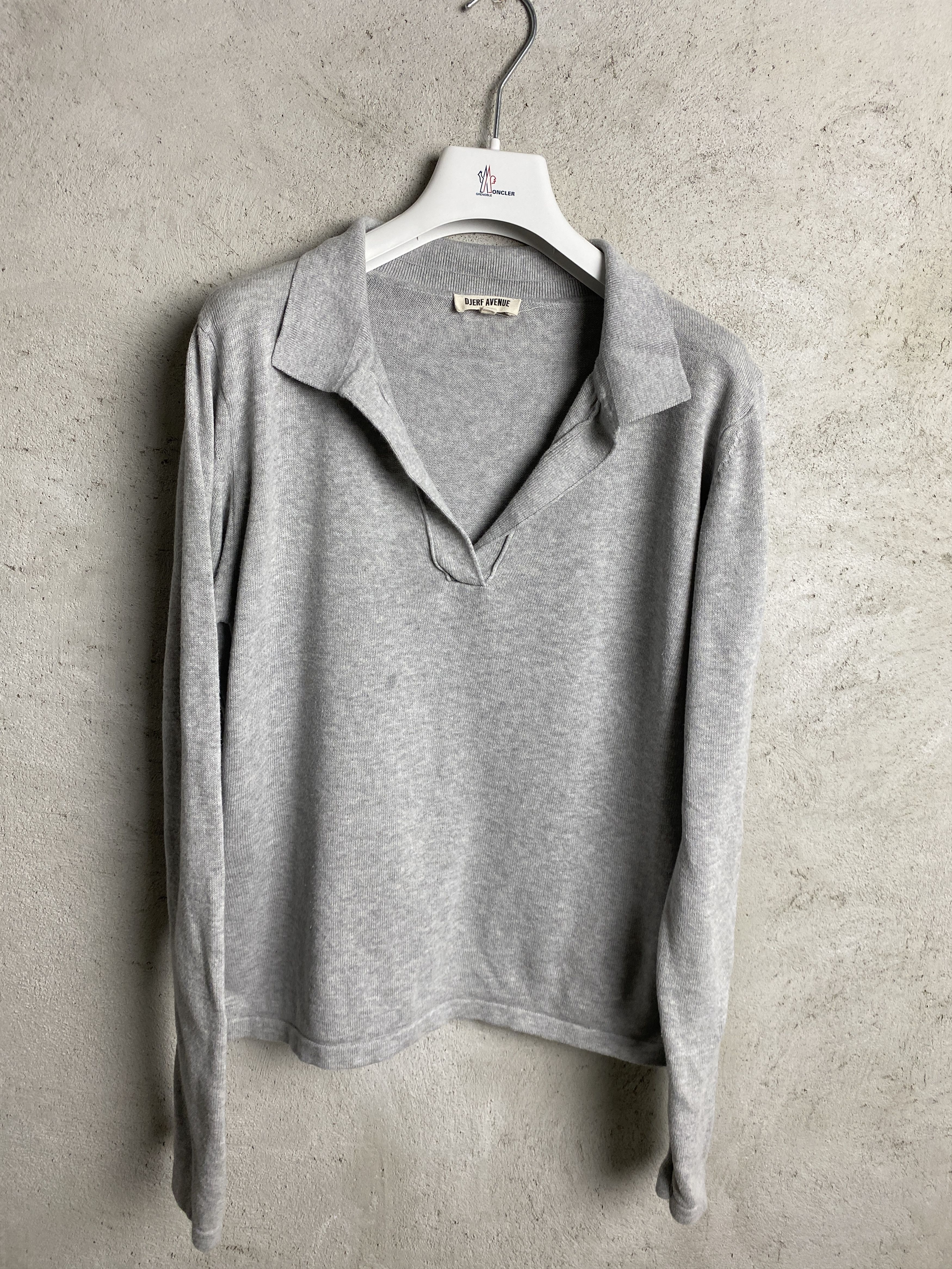 Other Djerf Avenue Top Grey Melange long sleeve t-shirt cotton Size M / US 6-8 / IT 42-44 - 1 Thumbnail