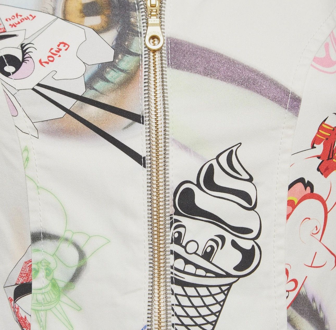 Kenzo Kenzo White Printed Cotton Zip Front Mini Dress limited Size XS / US 0-2 / IT 36-38 - 13 Thumbnail