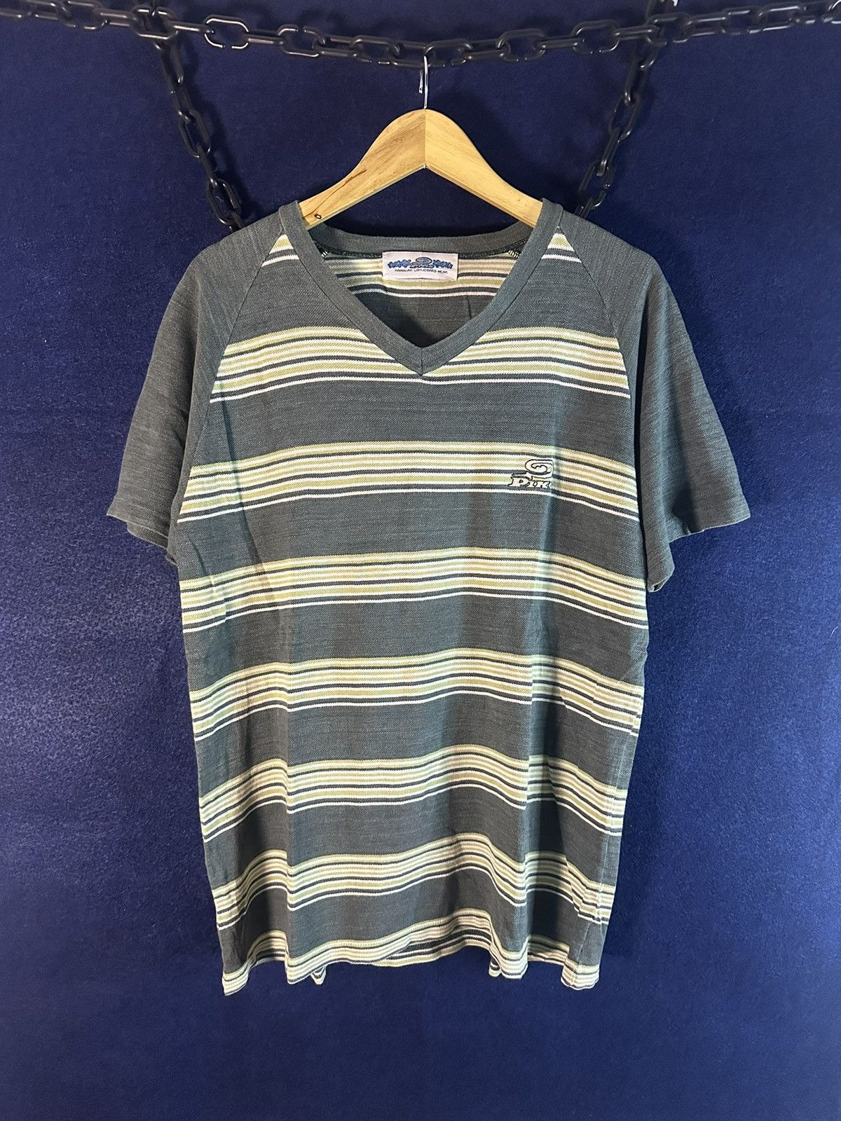 Japanese Brand Vintage 90s Piko Longboard Stripe Tshirt Size US L / EU 52-54 / 3 - 1 Thumbnail