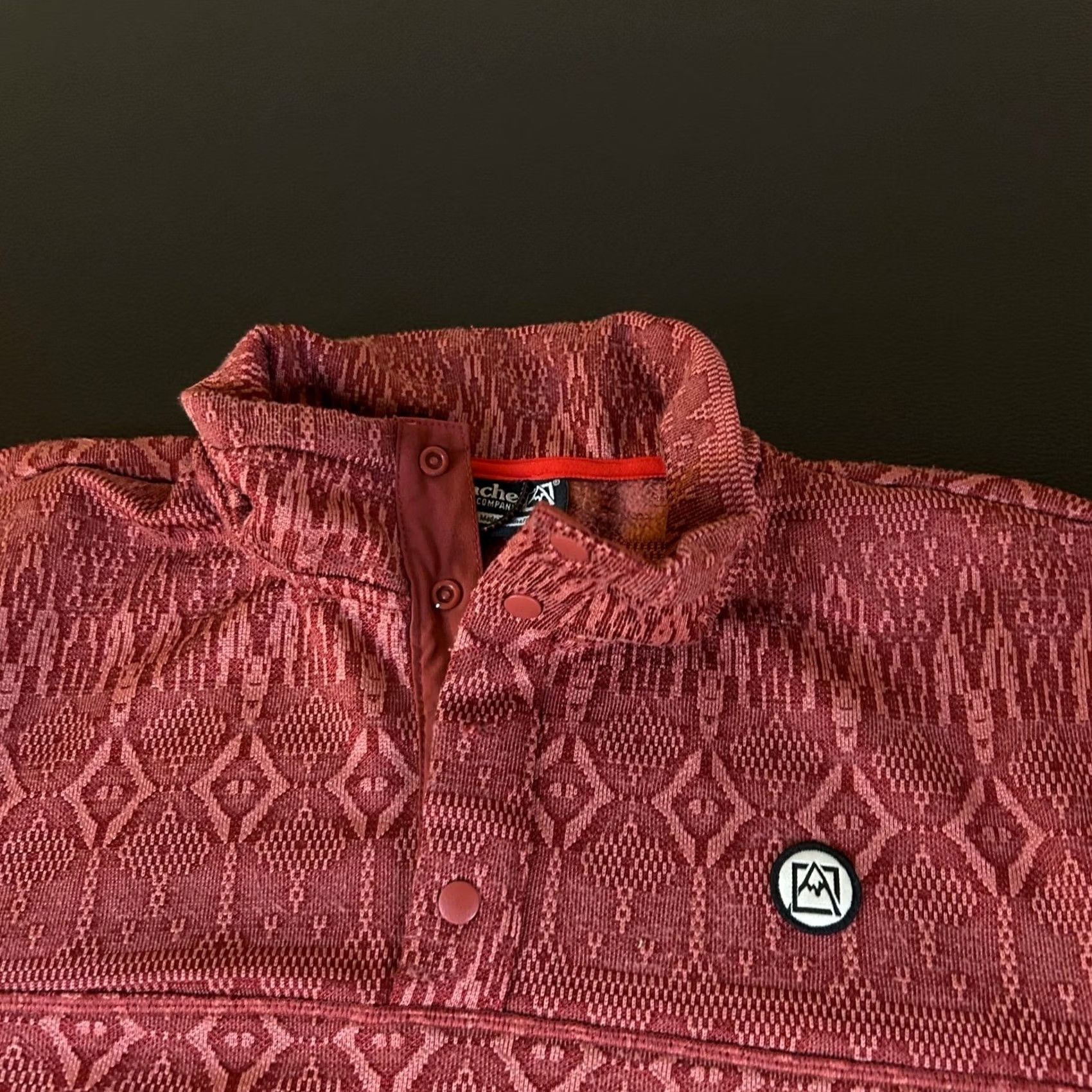 Avalanche Avalanche Pullover Mens Large Red Geometric Fleece Snap Neck Size US L / EU 52-54 / 3 - 3 Thumbnail