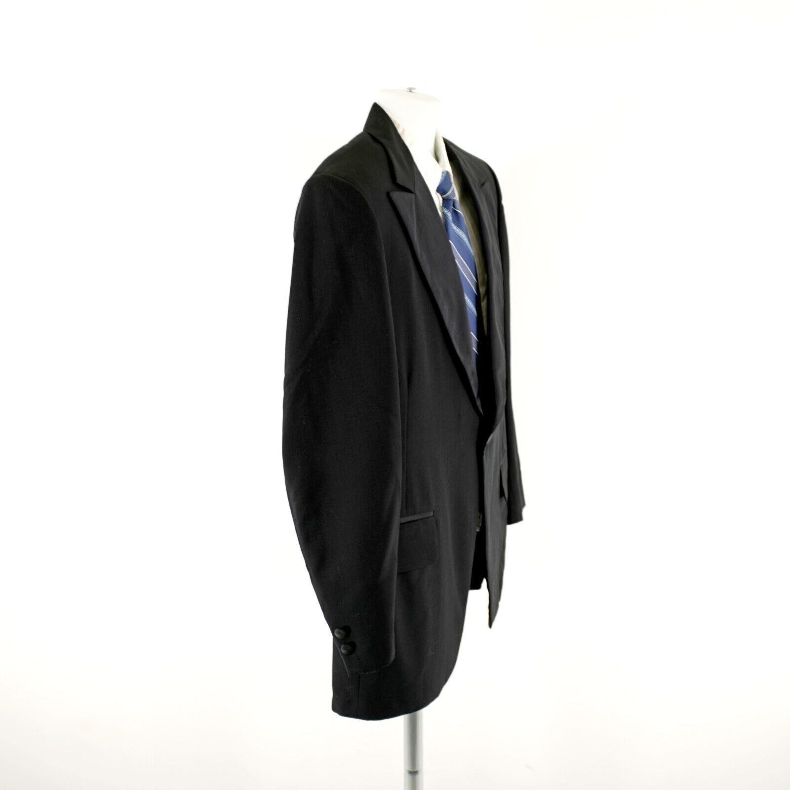Saks Fifth Avenue Lord West Saks Fifth Ave Black Wool 1 Felt Button Tuxedo Jac Size 38R - 8 Thumbnail