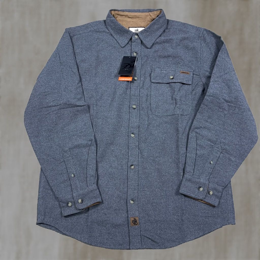 Vintage Legendary Whitetails Flannel Shirt Men L Gray Buck Camp Pocket Solid Camp Size US L / EU 52-54 / 3 - 1 Thumbnail