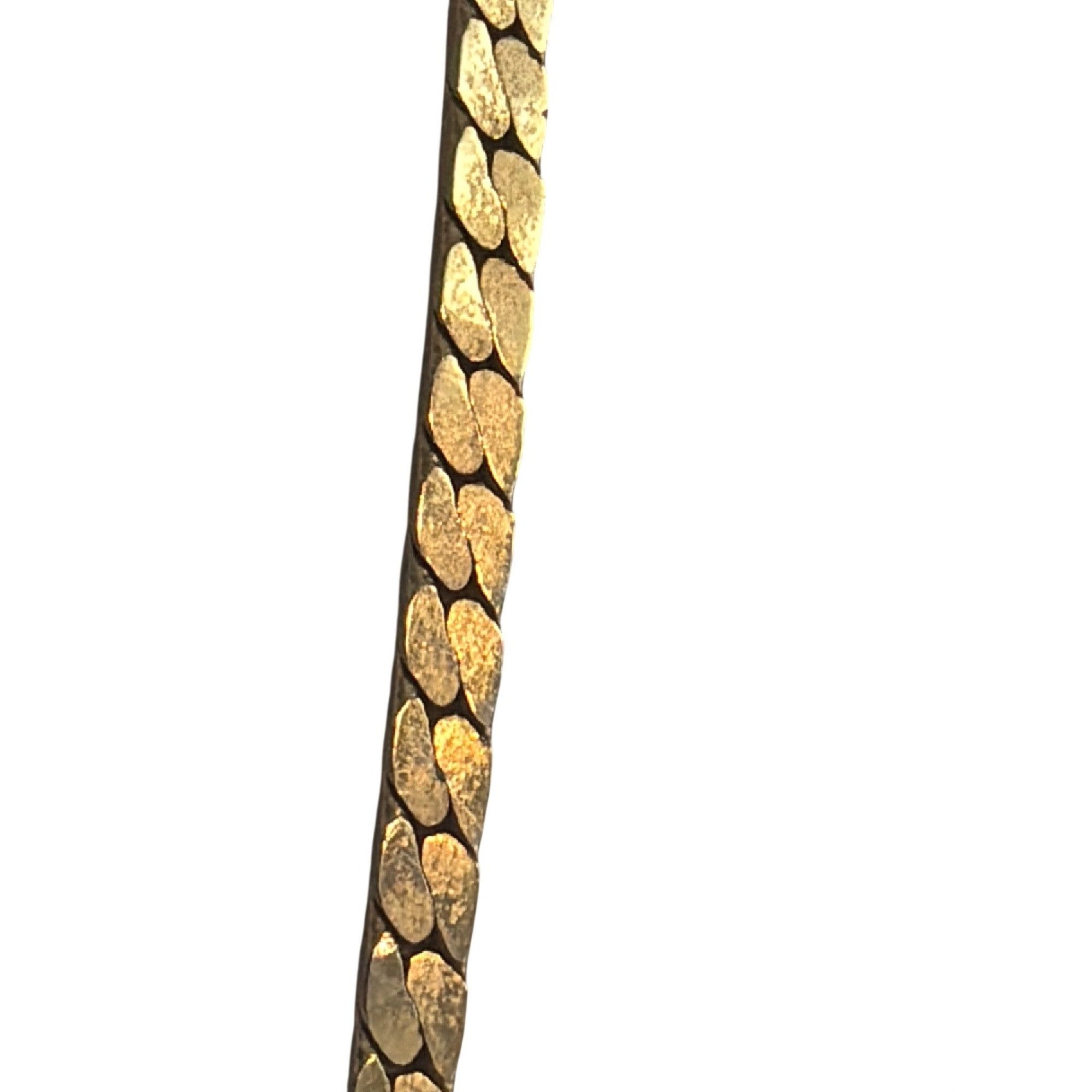 Other Vintage Gold Tone Flat Herringbone Chain Necklace Layer 17.5 Size ONE SIZE - 2 Thumbnail