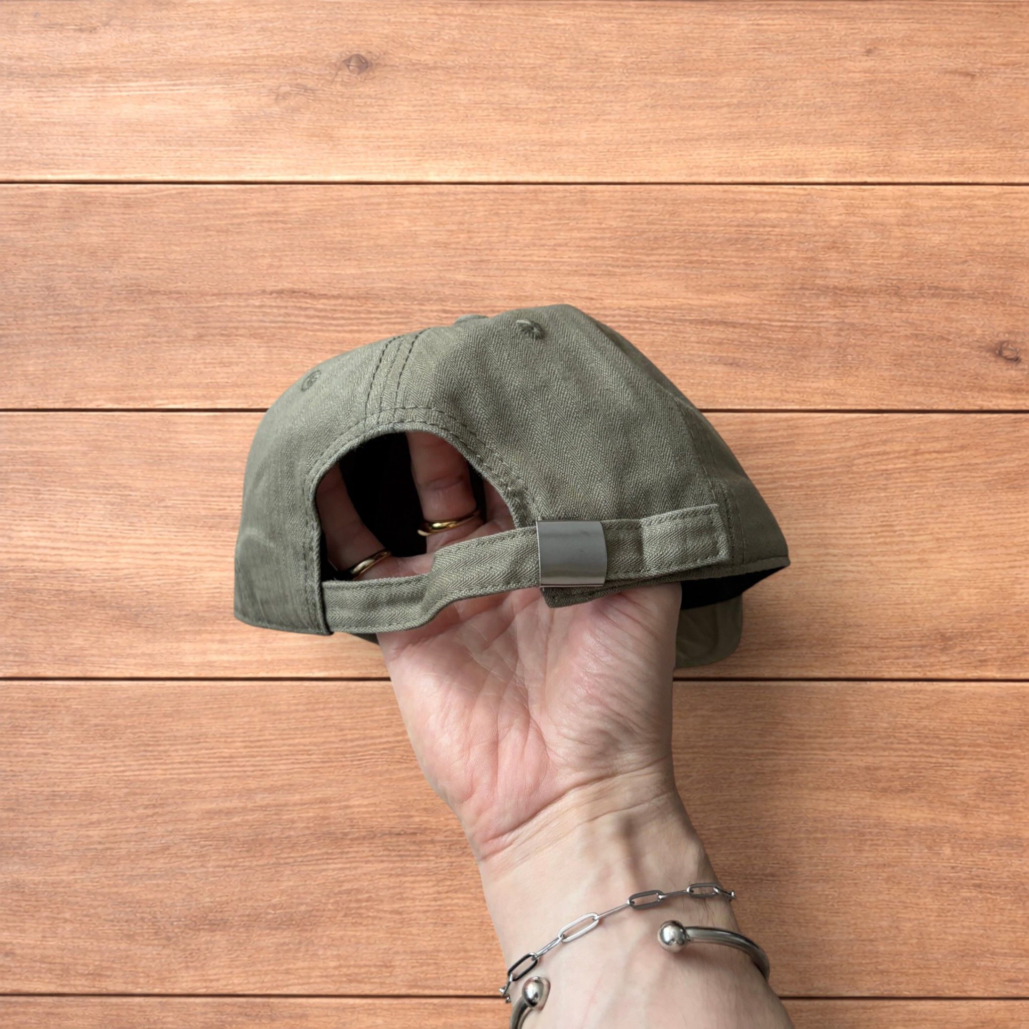 Japanese Brand Vintage Korean style short brim hat cap in khaki green. Size ONE SIZE - 5 Thumbnail
