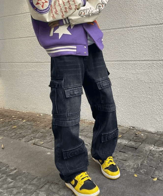 Japanese Brand Multi Pockets Baggy Jeans Cargo Size US 30 / EU 46 - 1 Thumbnail