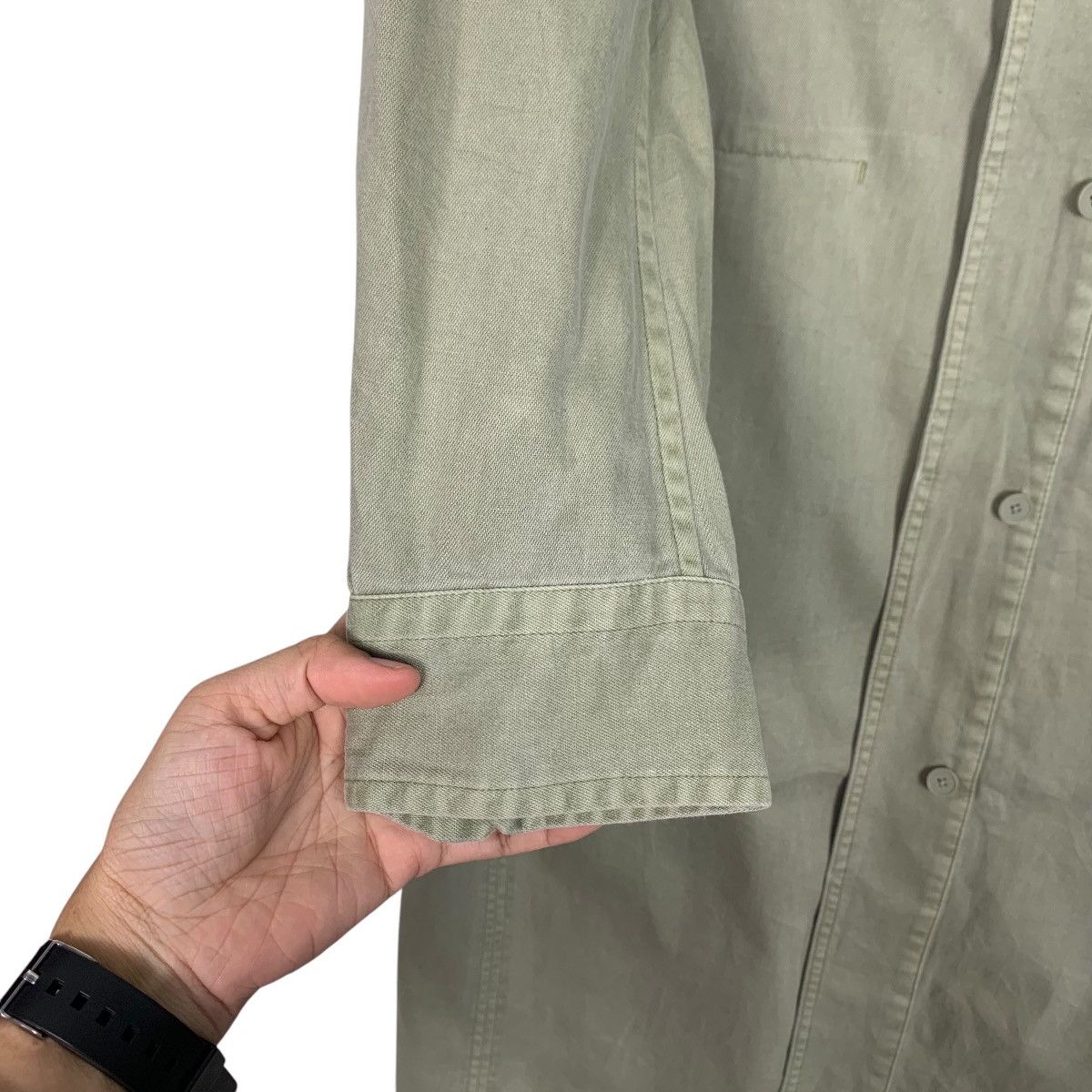Lemaire × Uniqlo Uniqlo X LEMAIRE Faded Green Long Coat Jacket #2729-C123 Size US L / EU 52-54 / 3 - 14 Thumbnail