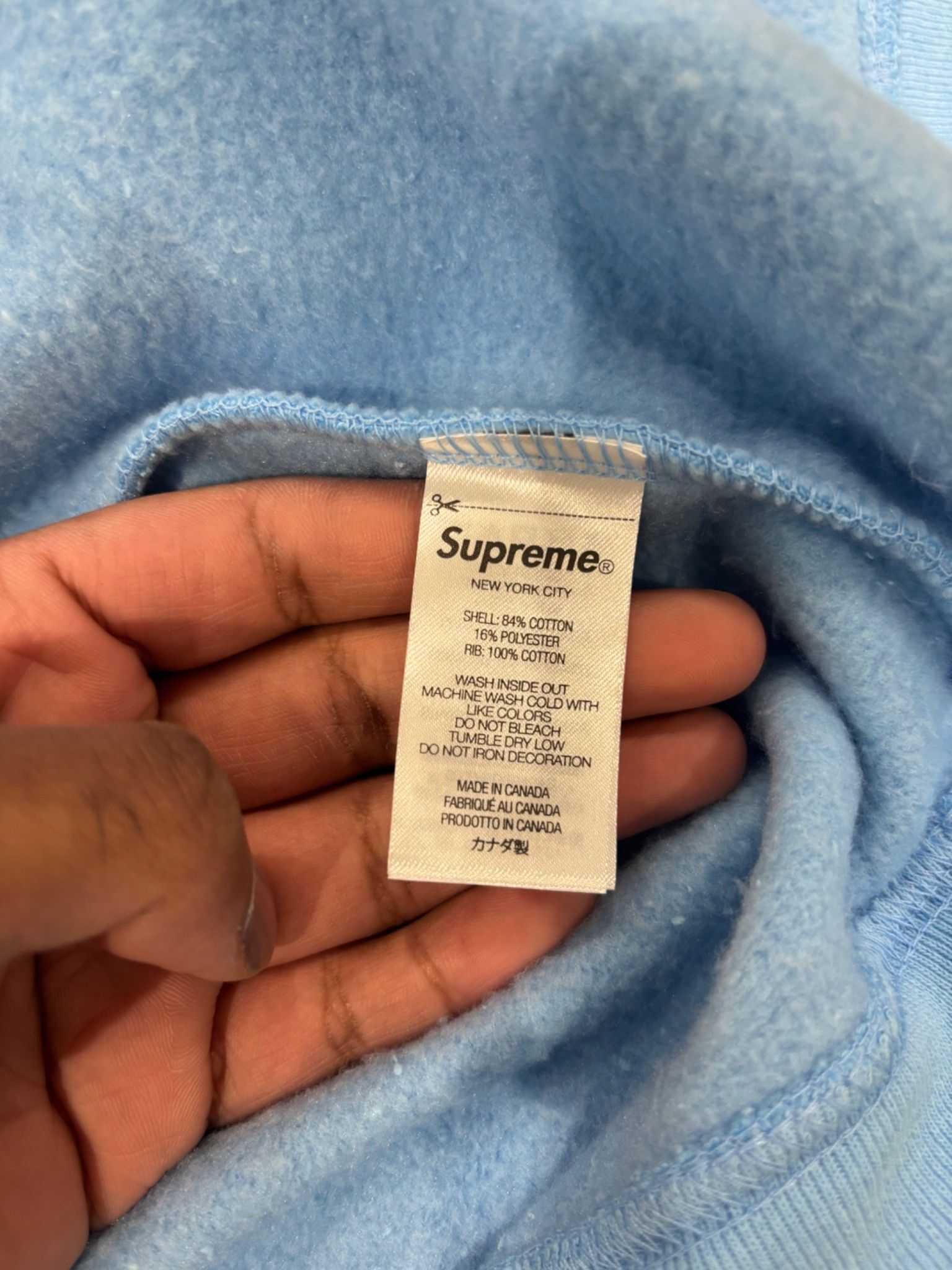 Supreme Supreme Devil S Logo Zip Up Hooded Sweatshirt Light Blue Size US L / EU 52-54 / 3 - 7 Thumbnail