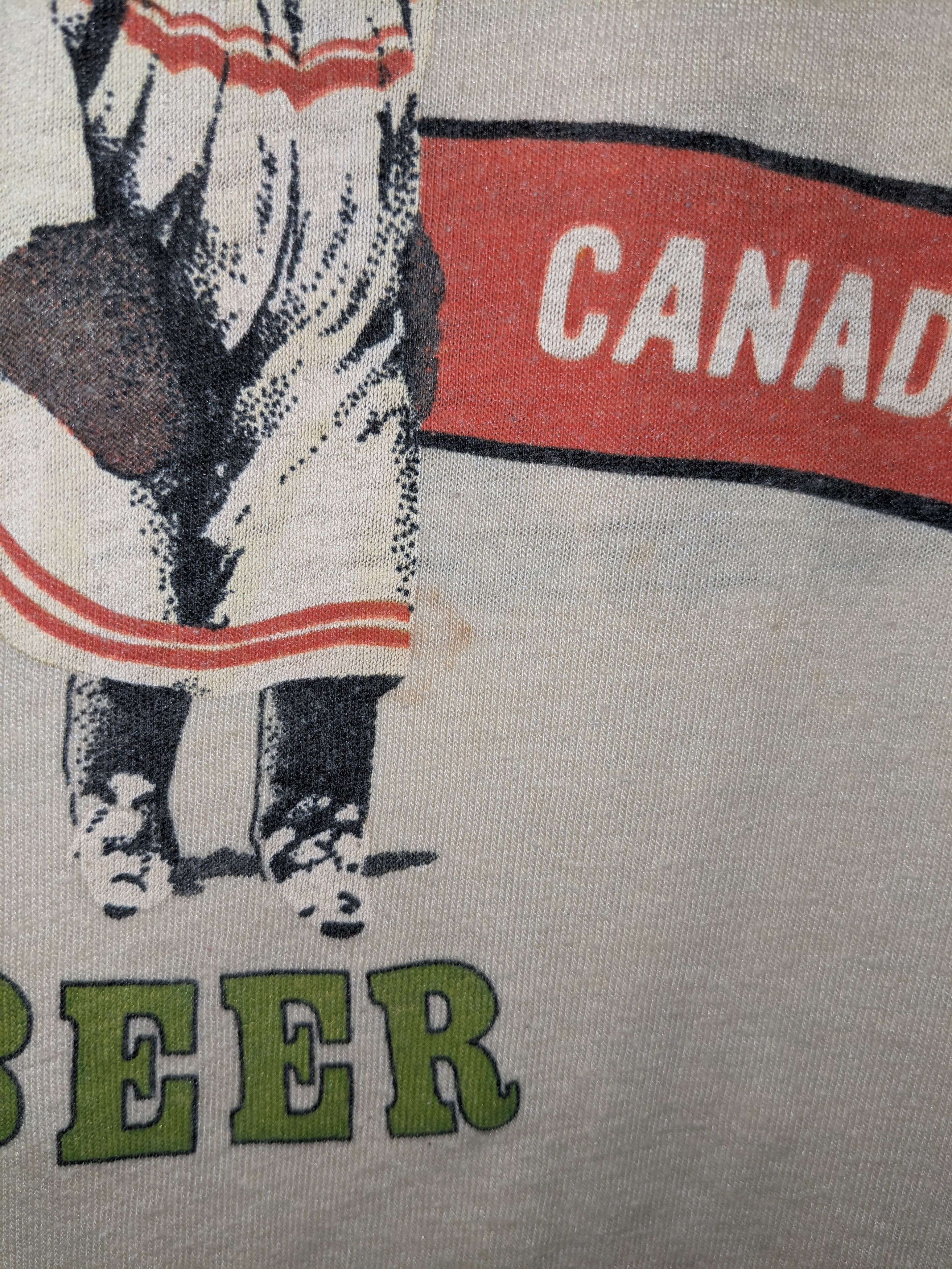 Vintage Vintage 80s Trapper Beer Imported Canadian Beige T-Shirt Size US M / EU 48-50 / 2 - 4 Thumbnail